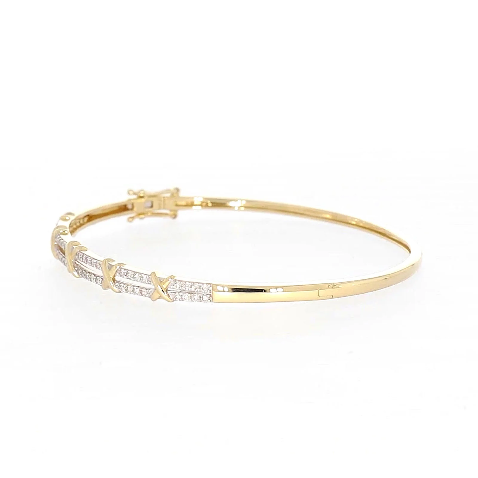 9ct Yellow Gold Round Brilliant Cut with 1/2 CARAT tw of Diamonds Bangle - Image 13