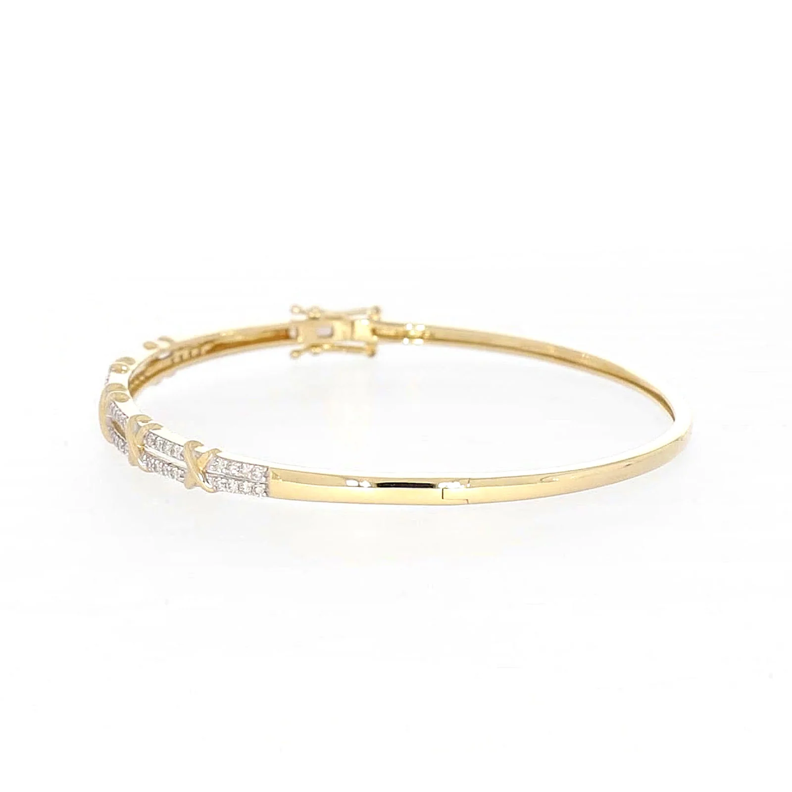 9ct Yellow Gold Round Brilliant Cut with 1/2 CARAT tw of Diamonds Bangle - Image 16