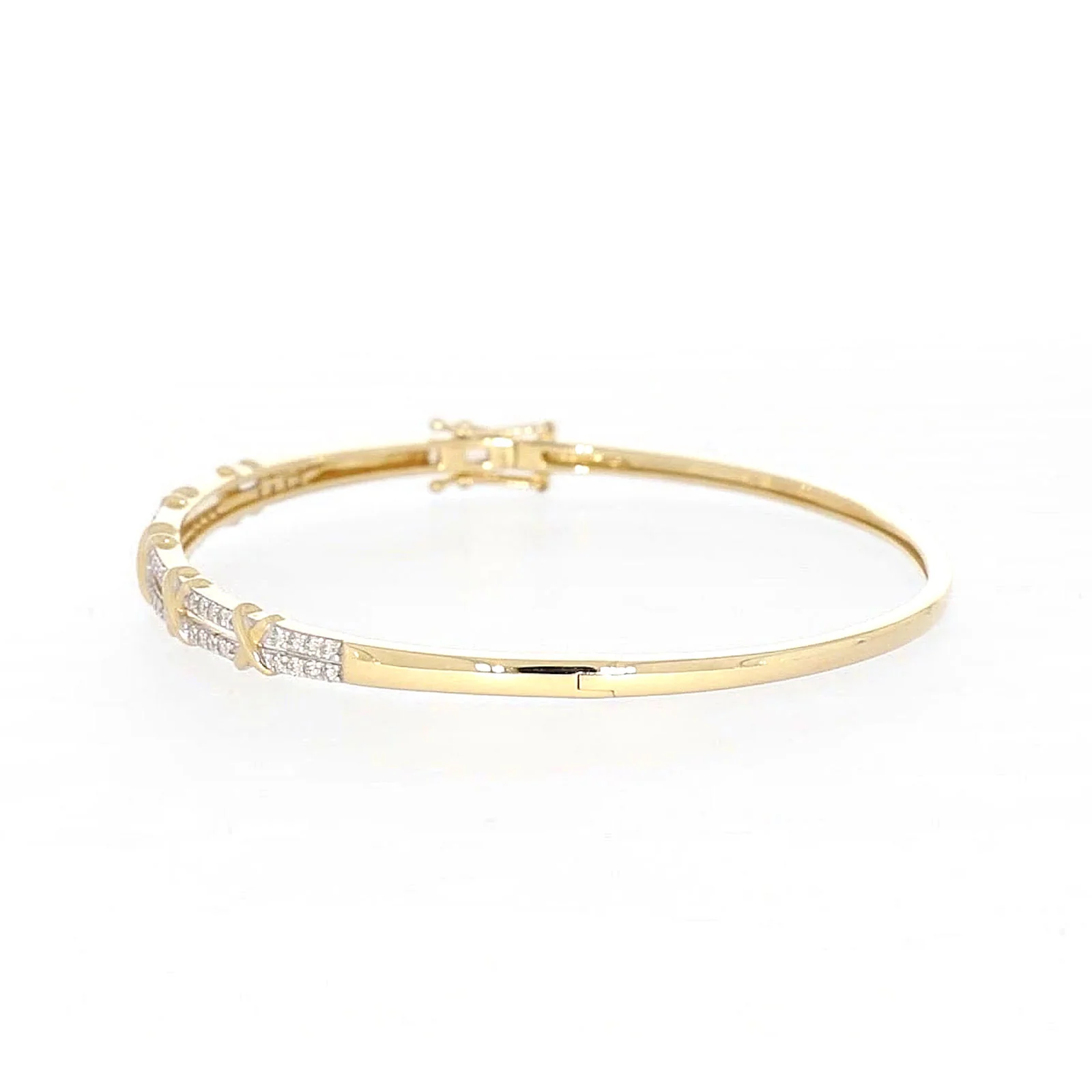 9ct Yellow Gold Round Brilliant Cut with 1/2 CARAT tw of Diamonds Bangle - Image 17