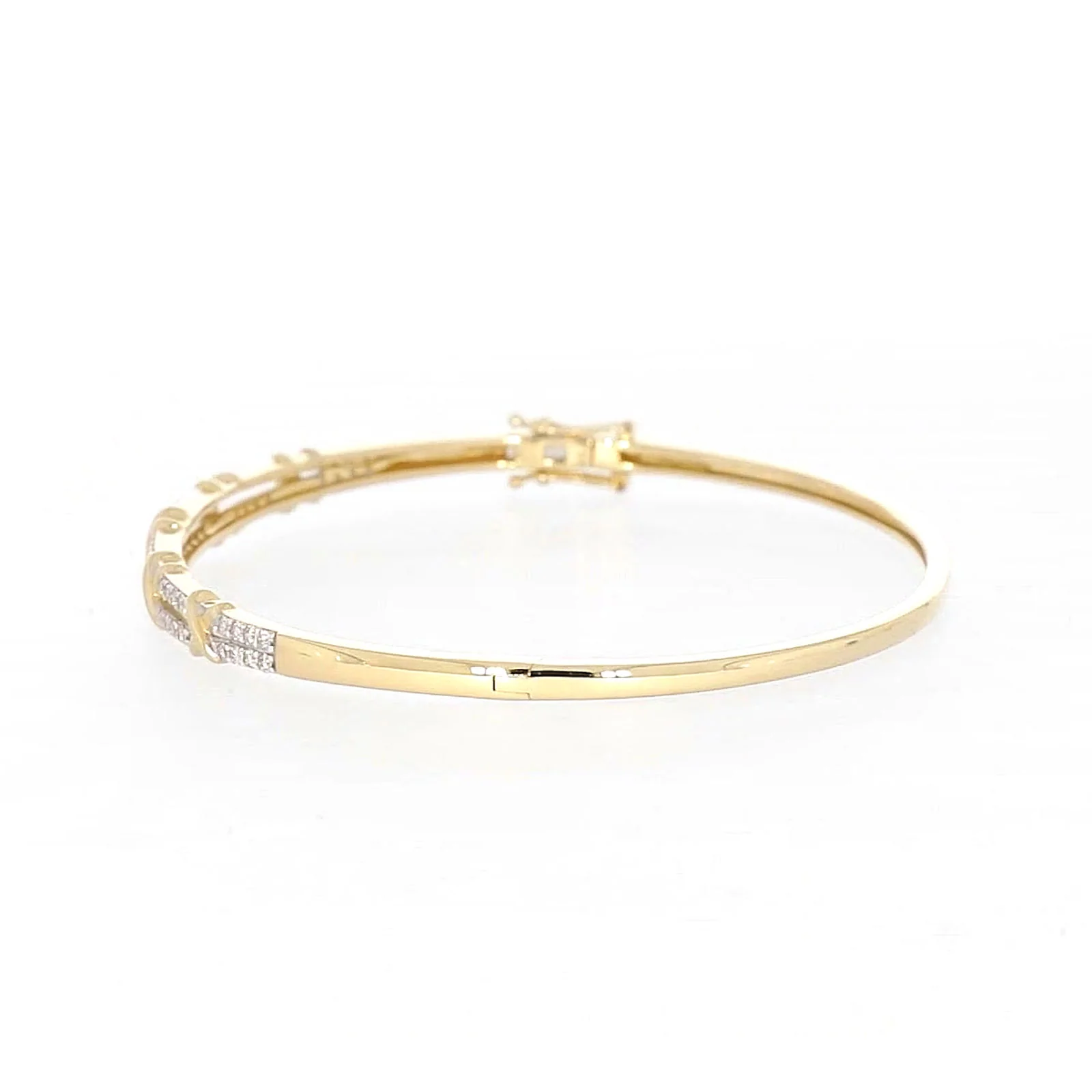 9ct Yellow Gold Round Brilliant Cut with 1/2 CARAT tw of Diamonds Bangle - Image 19