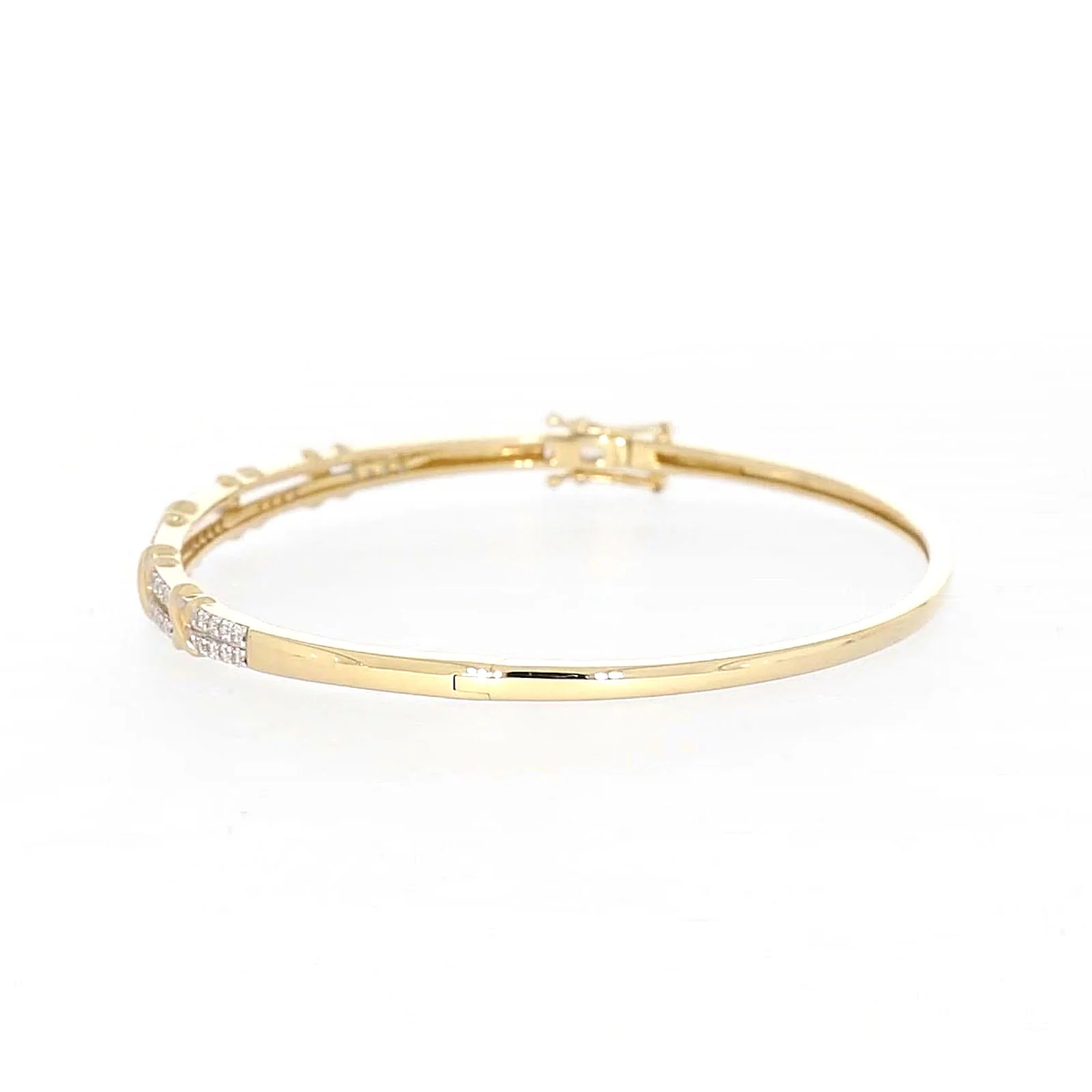 9ct Yellow Gold Round Brilliant Cut with 1/2 CARAT tw of Diamonds Bangle - Image 20