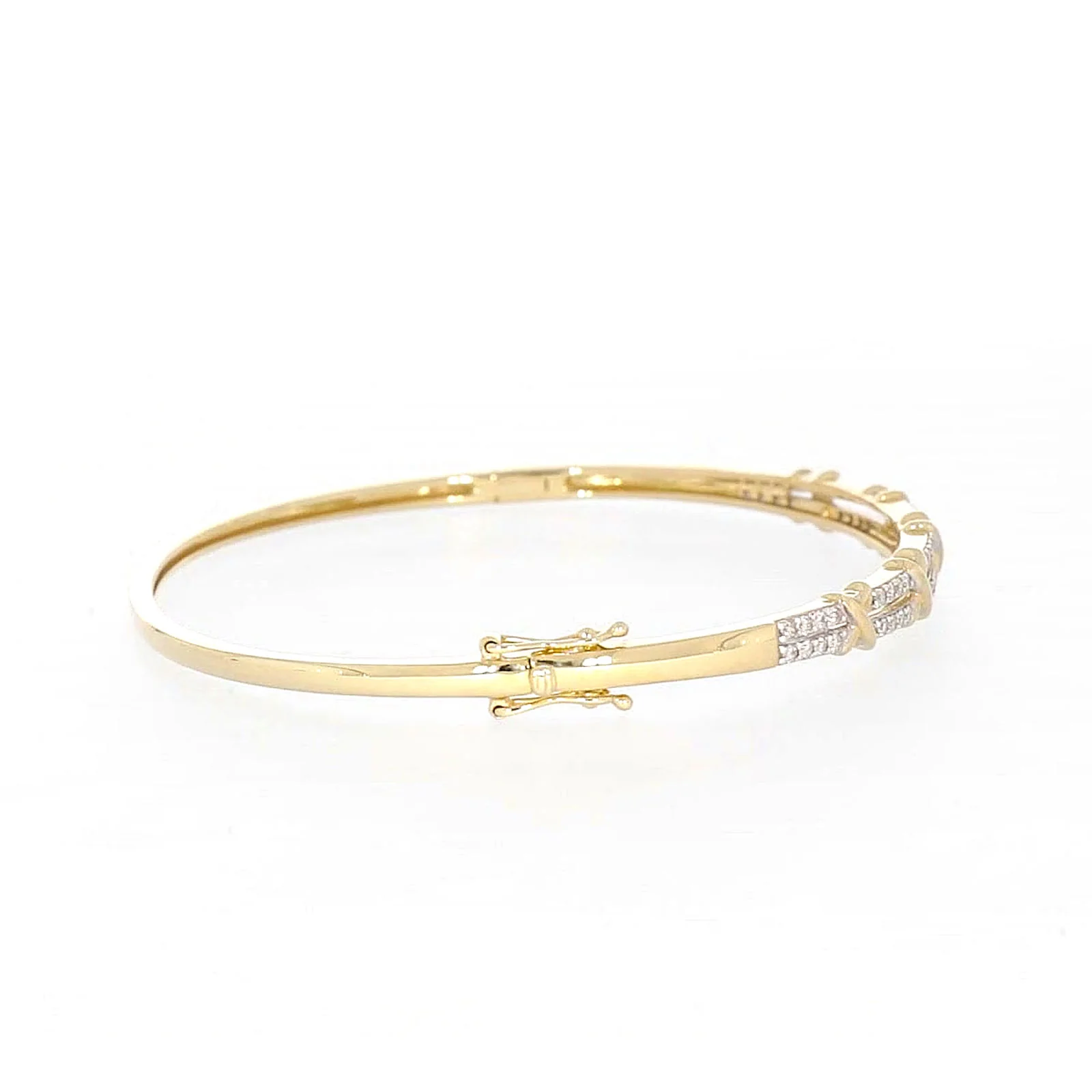 9ct Yellow Gold Round Brilliant Cut with 1/2 CARAT tw of Diamonds Bangle - Image 54