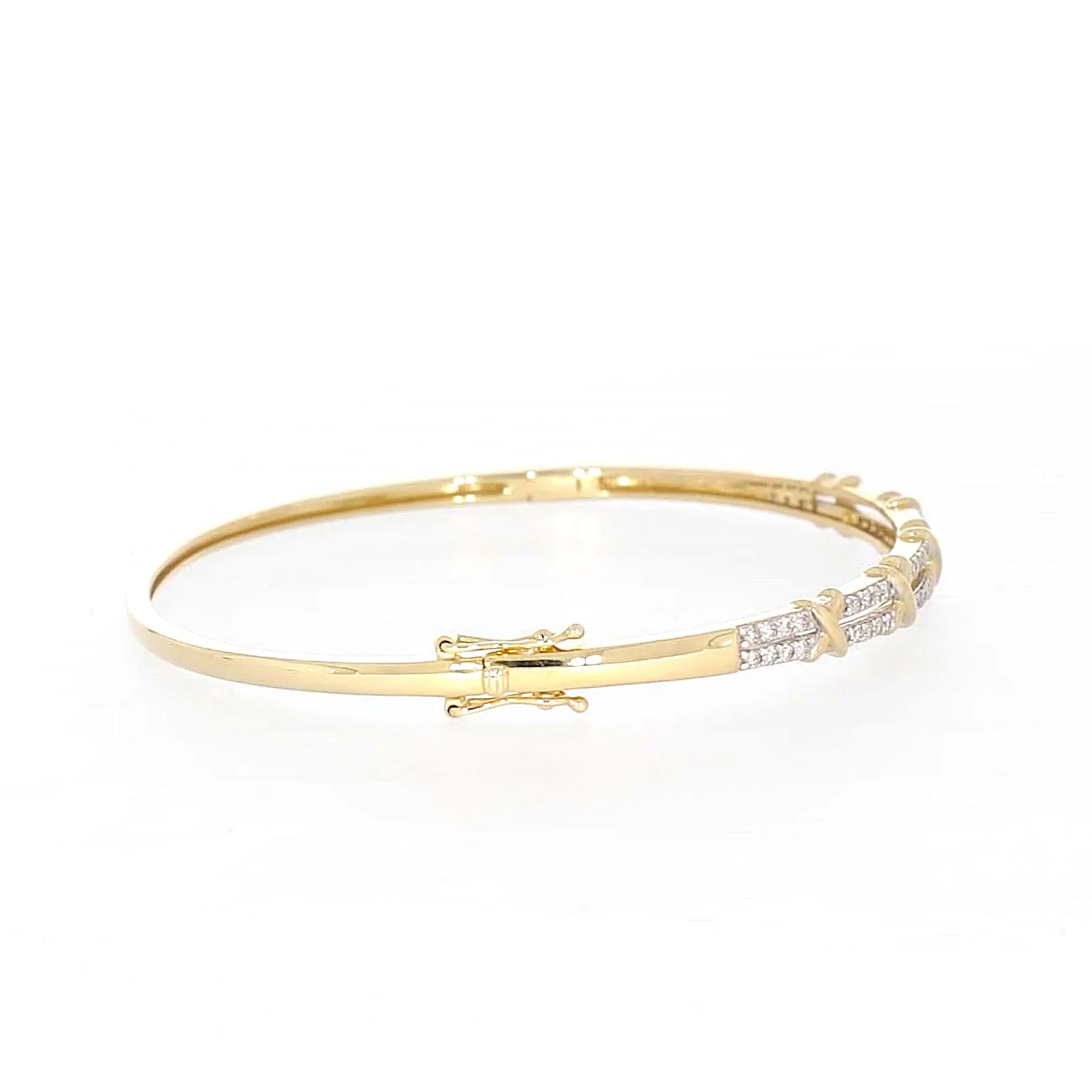 9ct Yellow Gold Round Brilliant Cut with 1/2 CARAT tw of Diamonds Bangle - Image 55