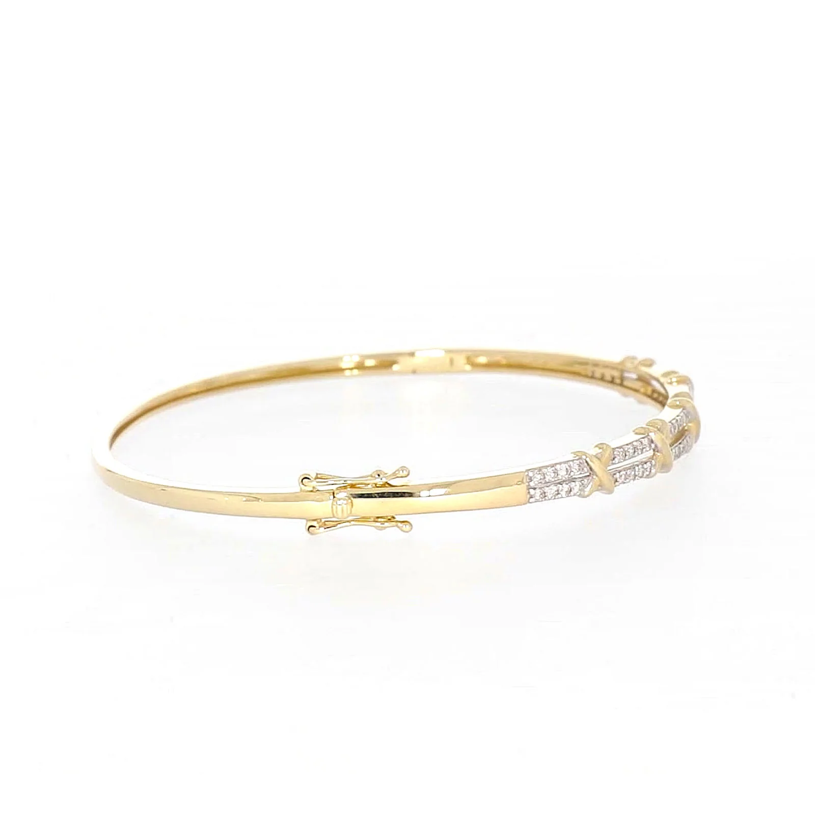 9ct Yellow Gold Round Brilliant Cut with 1/2 CARAT tw of Diamonds Bangle - Image 56