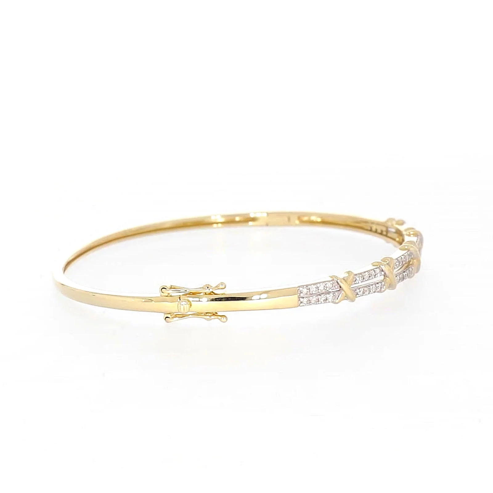 9ct Yellow Gold Round Brilliant Cut with 1/2 CARAT tw of Diamonds Bangle - Image 57