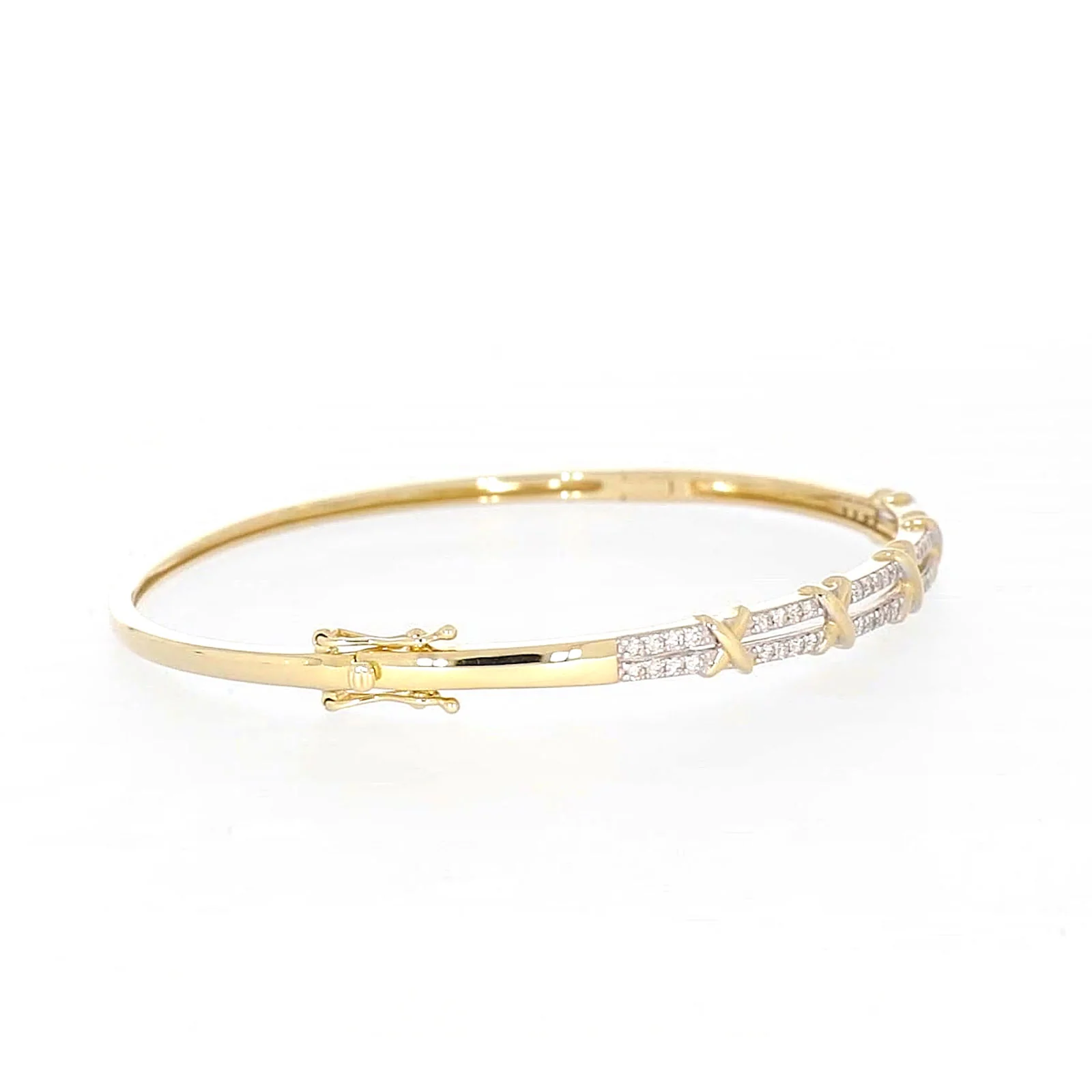 9ct Yellow Gold Round Brilliant Cut with 1/2 CARAT tw of Diamonds Bangle - Image 58