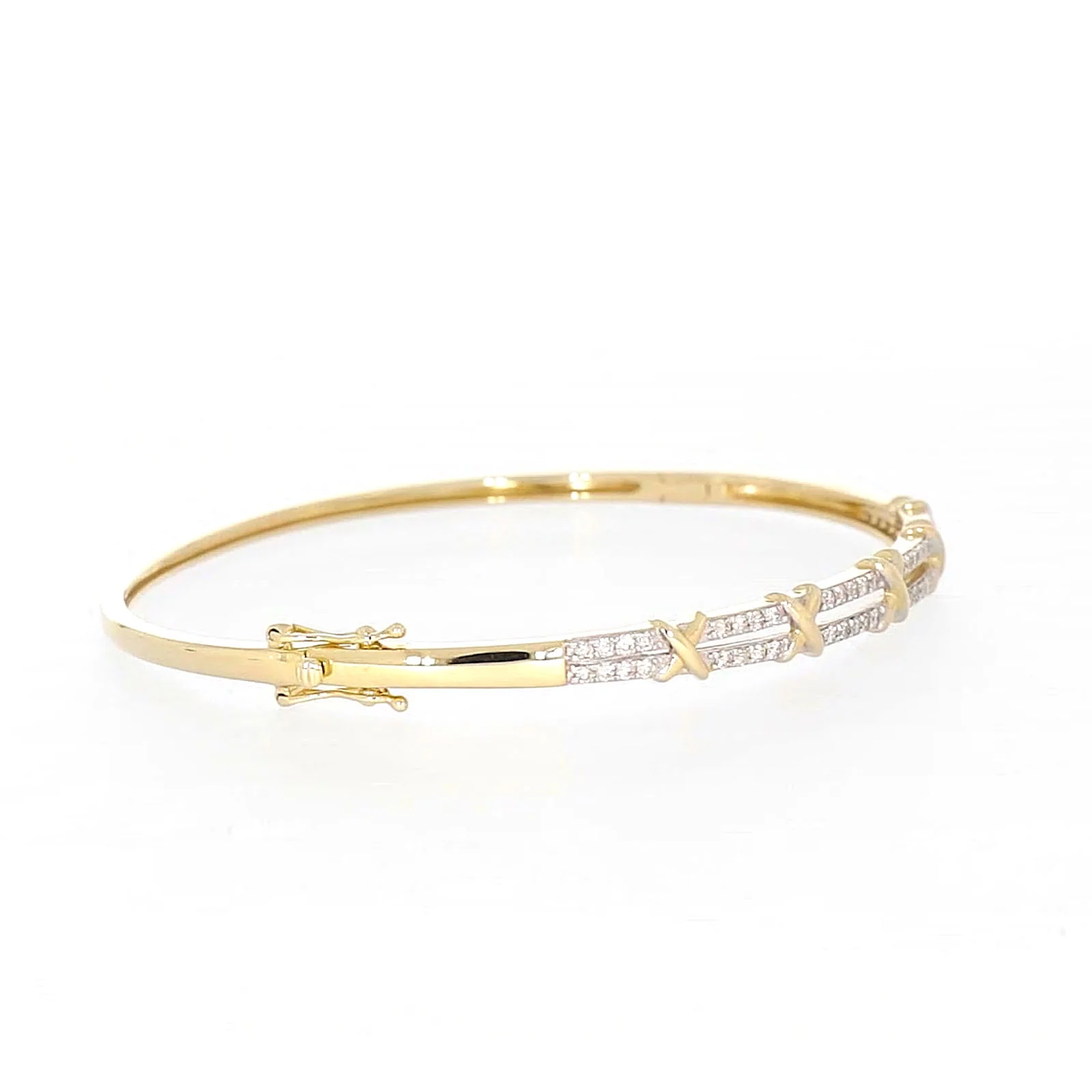 9ct Yellow Gold Round Brilliant Cut with 1/2 CARAT tw of Diamonds Bangle - Image 59