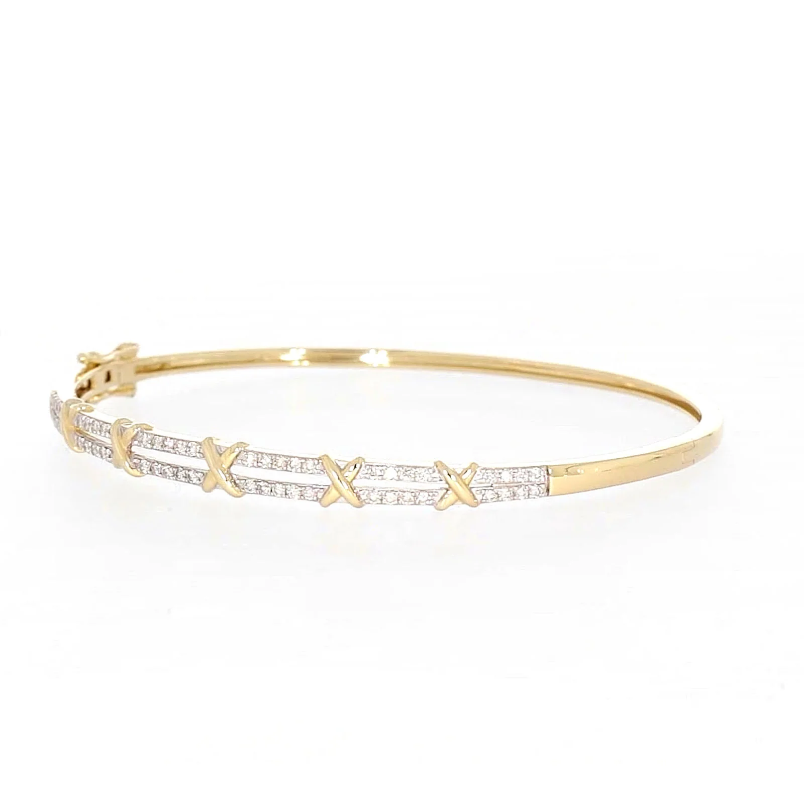 9ct Yellow Gold Round Brilliant Cut with 1/2 CARAT tw of Diamonds Bangle - Image 6