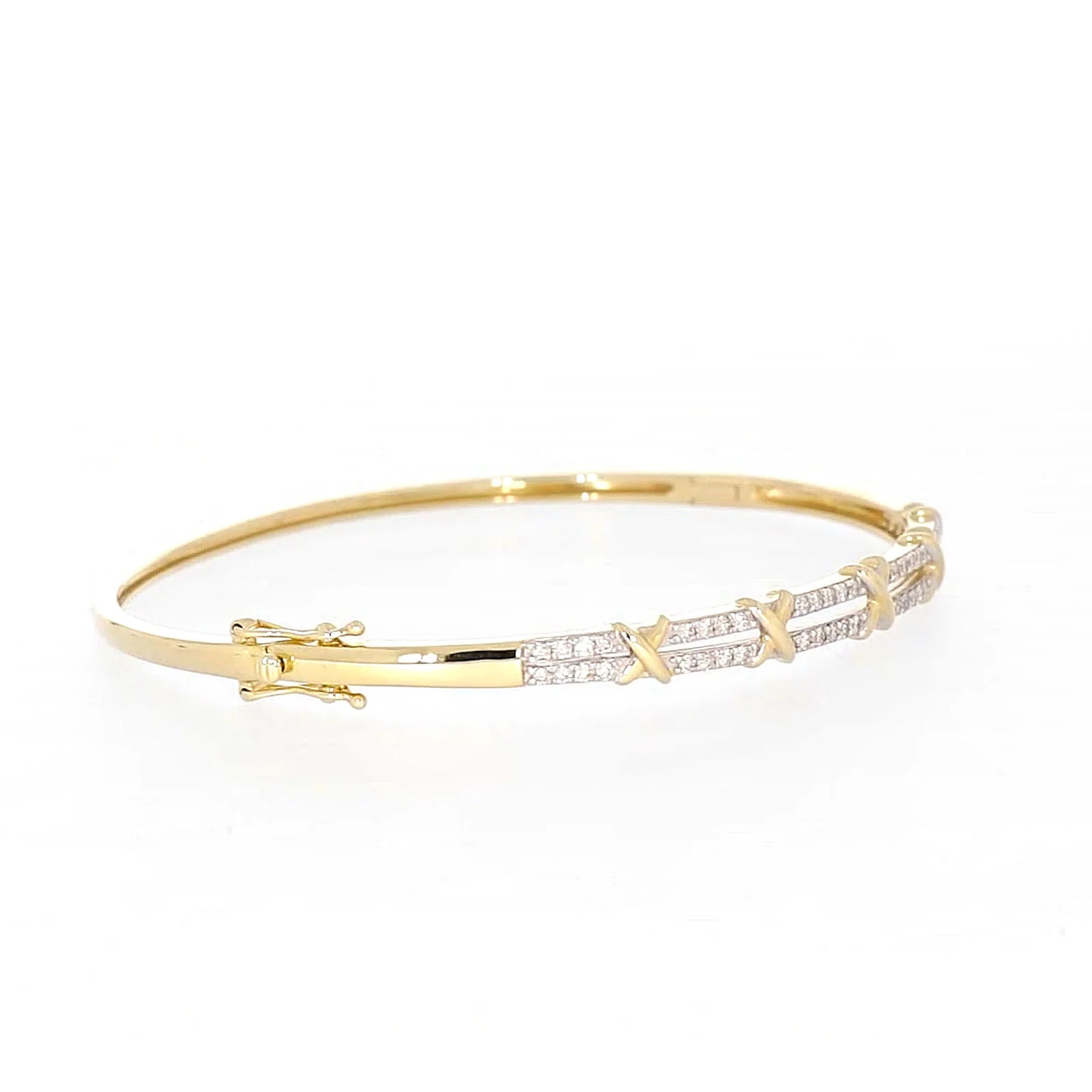 9ct Yellow Gold Round Brilliant Cut with 1/2 CARAT tw of Diamonds Bangle - Image 60
