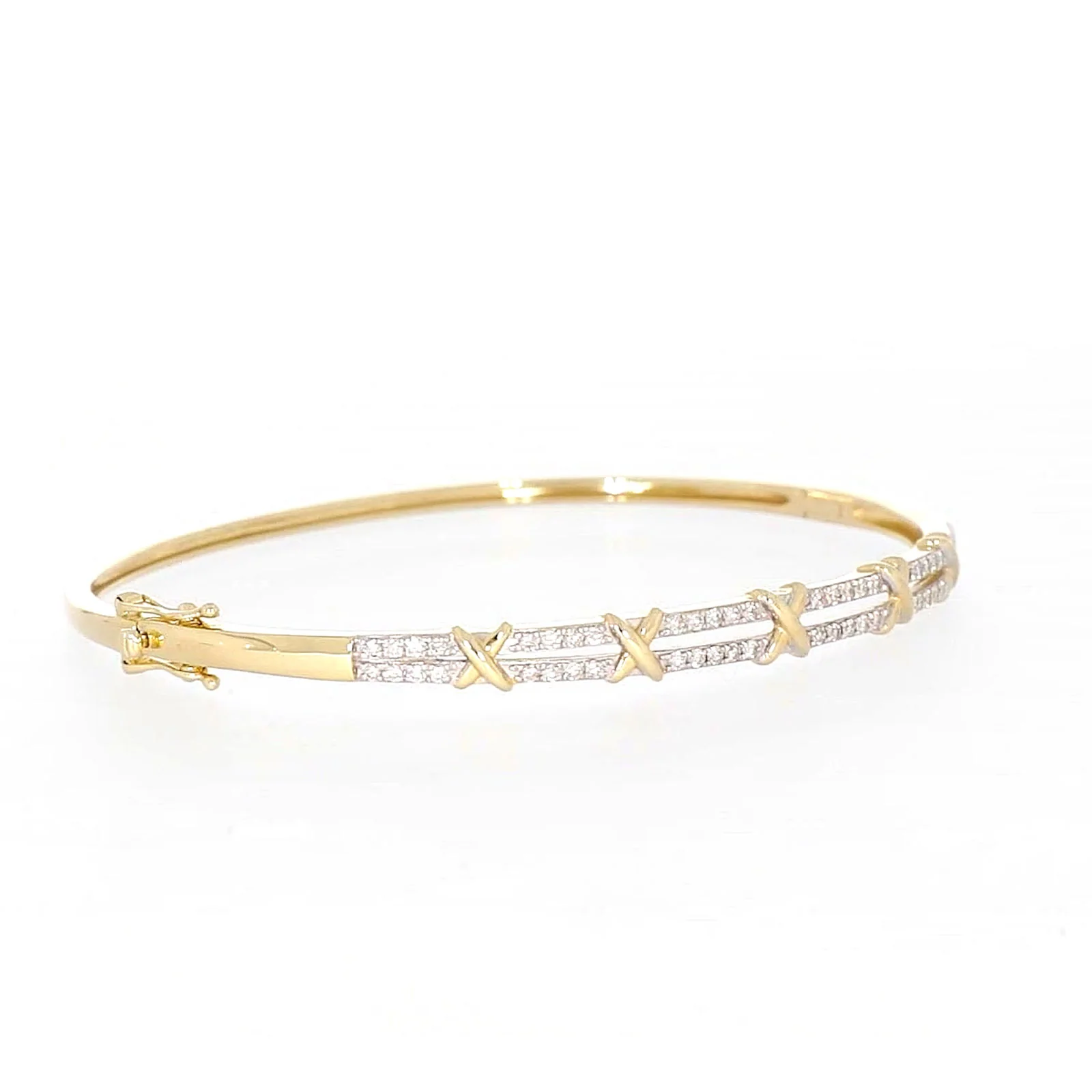 9ct Yellow Gold Round Brilliant Cut with 1/2 CARAT tw of Diamonds Bangle - Image 64