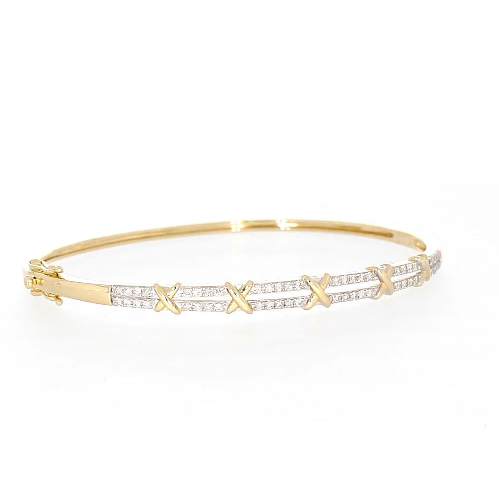 9ct Yellow Gold Round Brilliant Cut with 1/2 CARAT tw of Diamonds Bangle - Image 67
