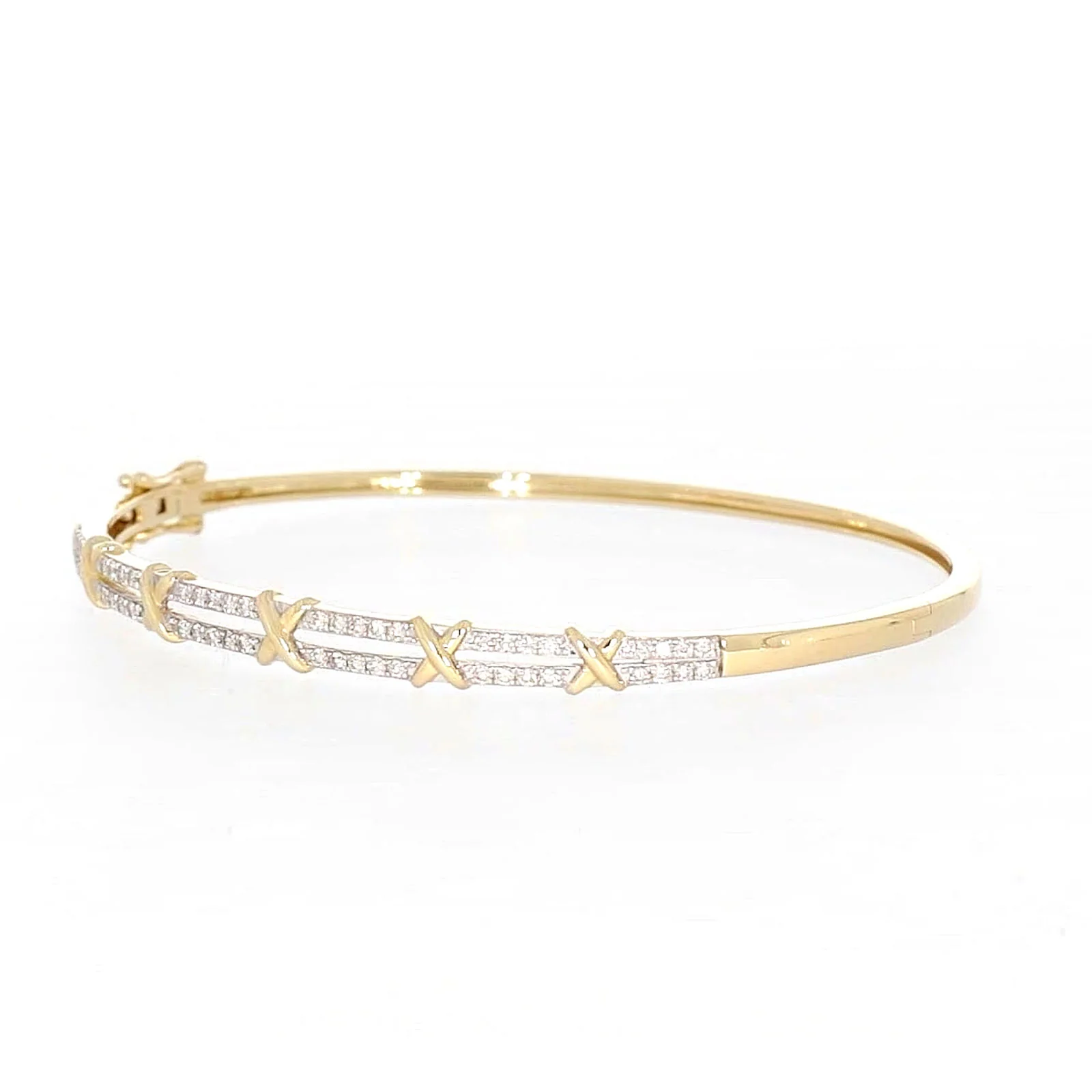 9ct Yellow Gold Round Brilliant Cut with 1/2 CARAT tw of Diamonds Bangle - Image 7