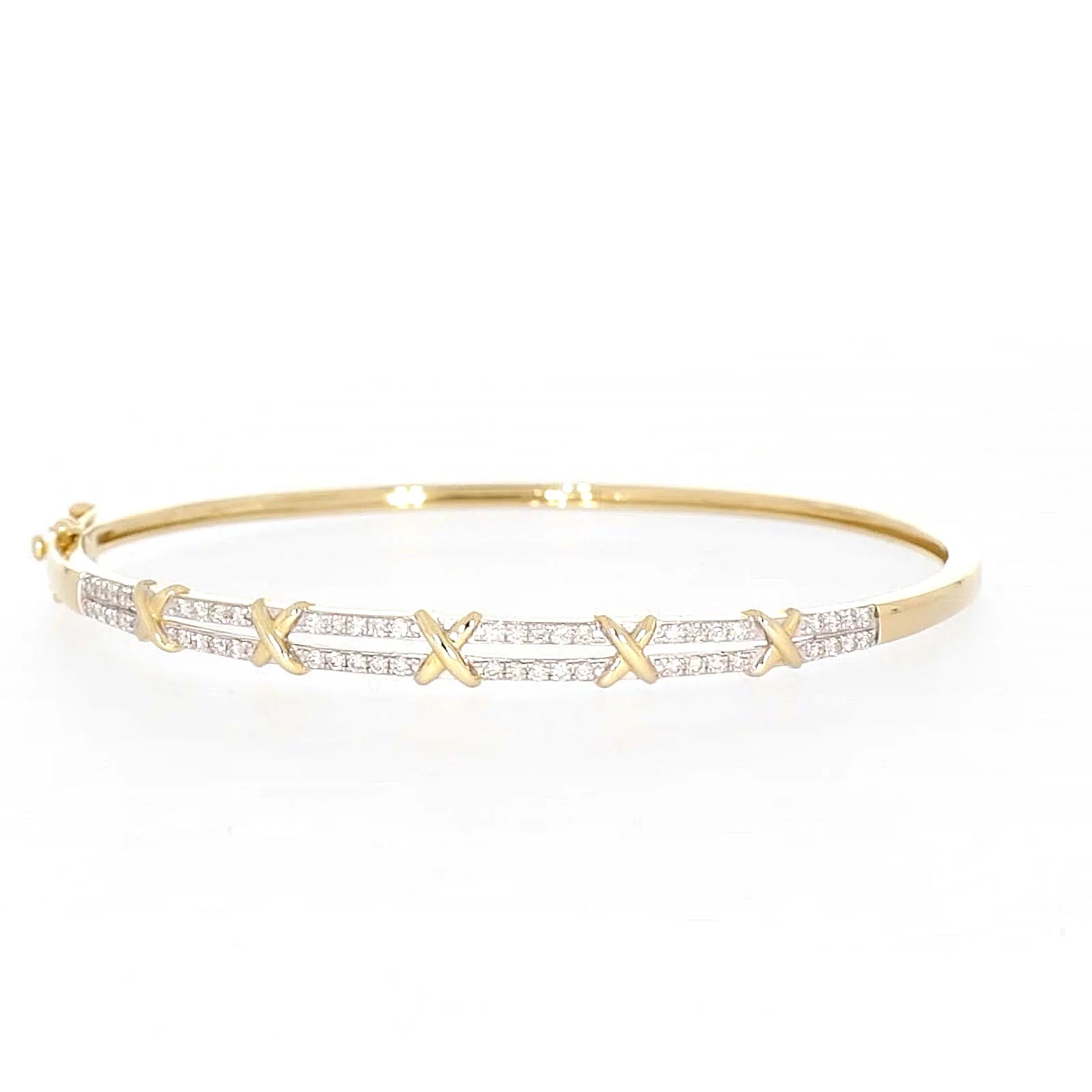 9ct Yellow Gold Round Brilliant Cut with 1/2 CARAT tw of Diamonds Bangle - Image 74