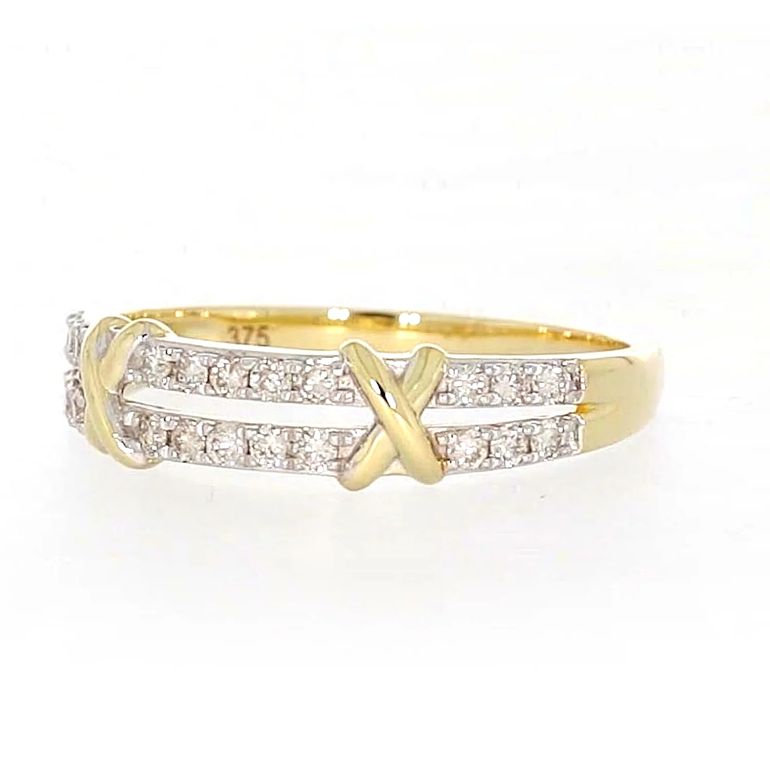 9ct Yellow Gold Round Brilliant Cut with 1/4 CARAT tw of Diamonds Ring - Image 7