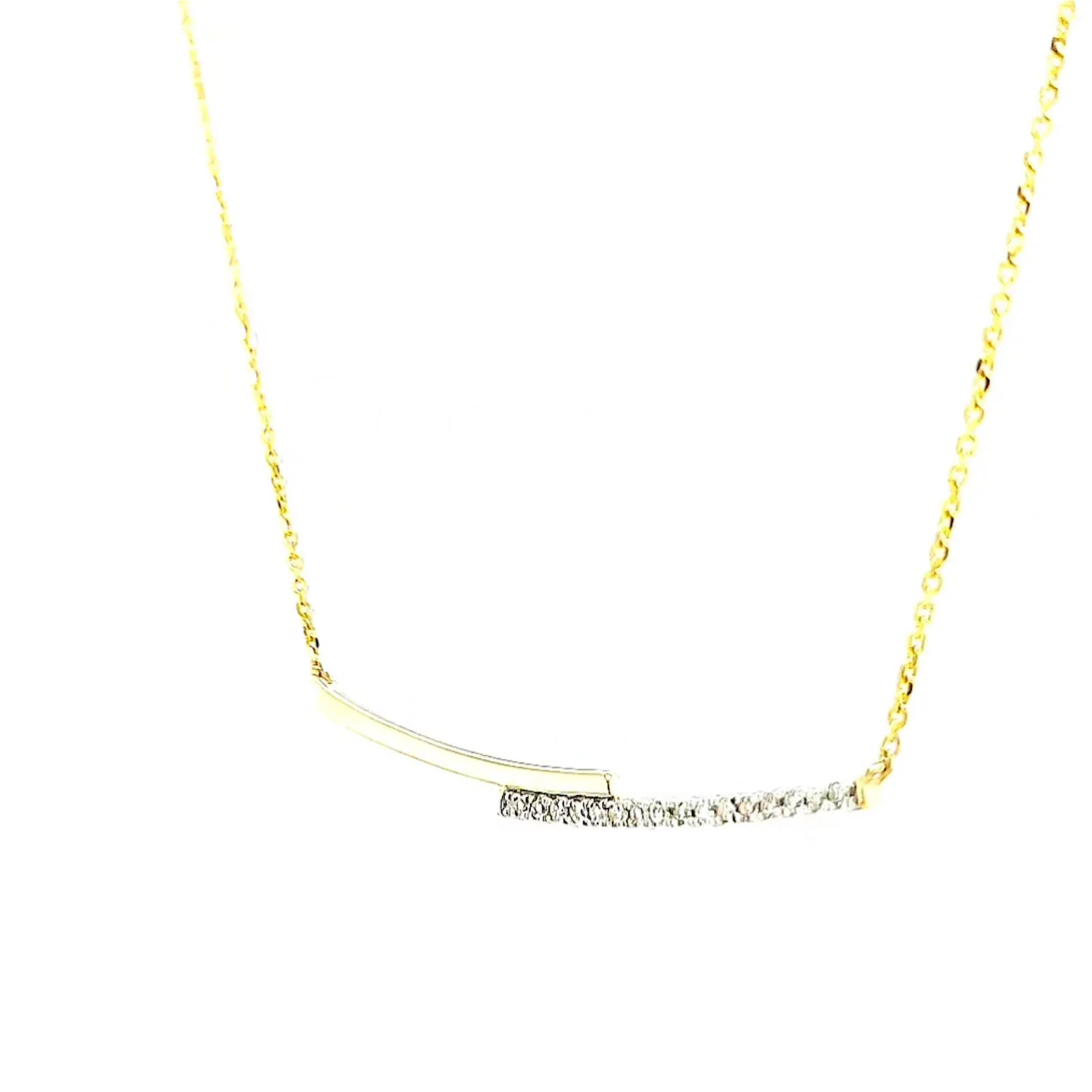9ct Yellow Gold Round Brilliant Cut with 0.08 CARAT tw of Diamond Necklace - Image 11