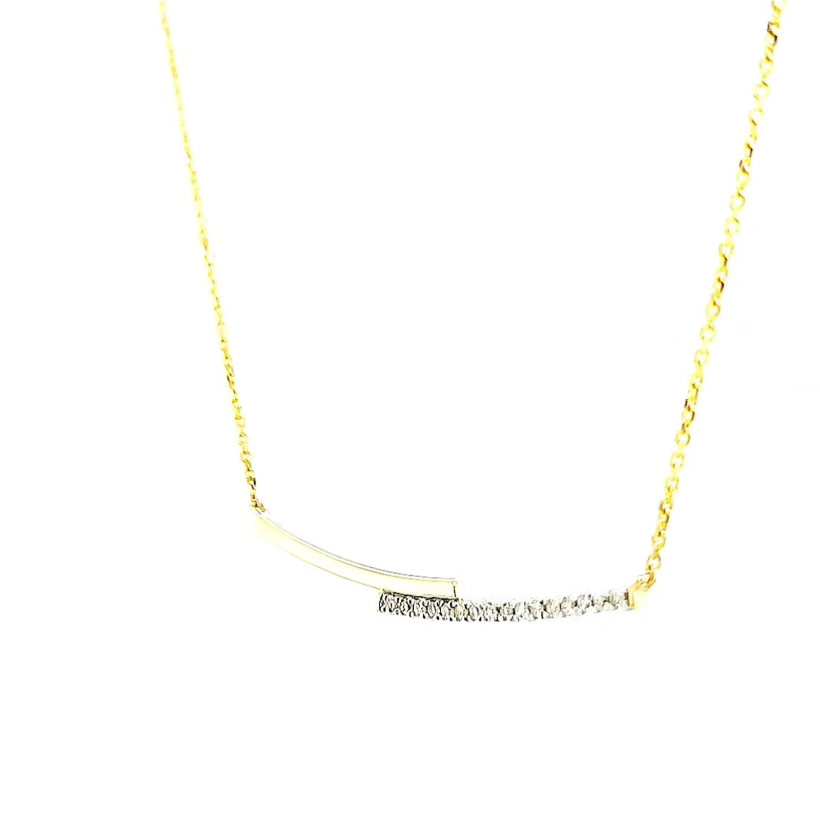 9ct Yellow Gold Round Brilliant Cut with 0.08 CARAT tw of Diamond Necklace - Image 12