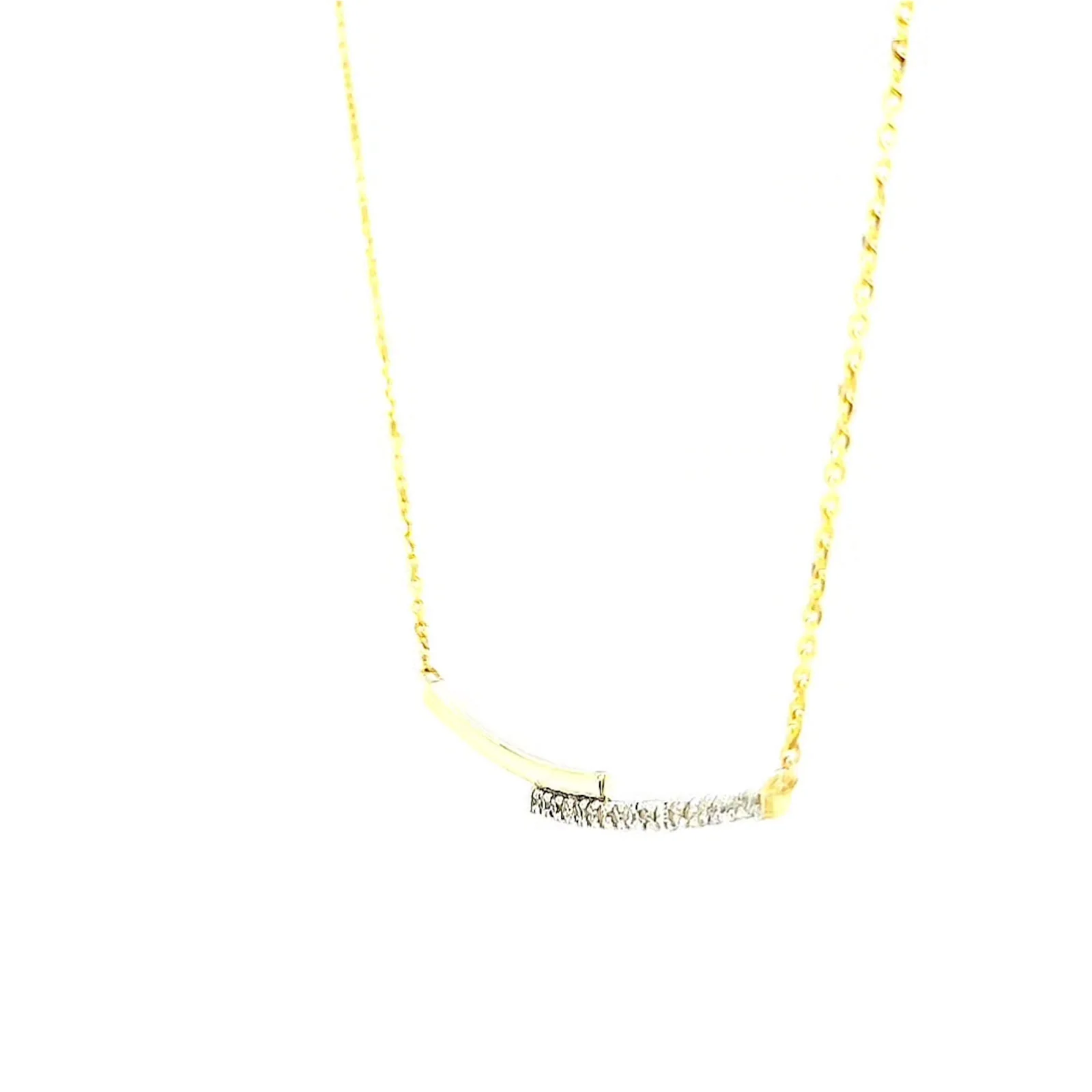 9ct Yellow Gold Round Brilliant Cut with 0.08 CARAT tw of Diamond Necklace - Image 15