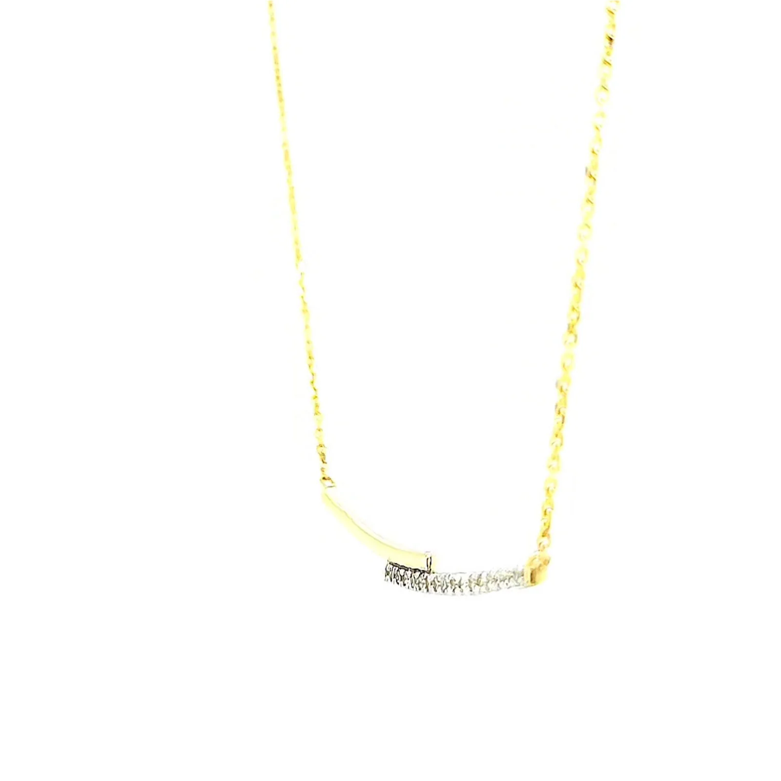 9ct Yellow Gold Round Brilliant Cut with 0.08 CARAT tw of Diamond Necklace - Image 16