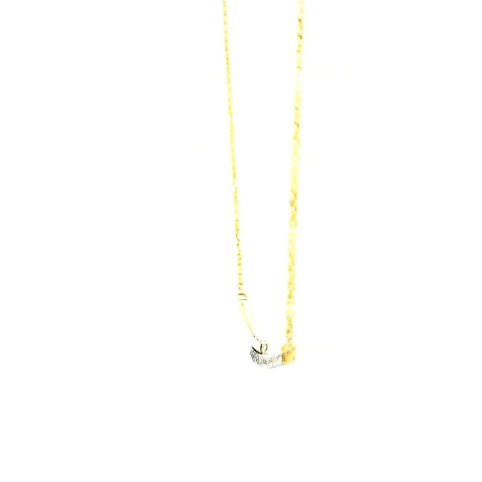 9ct Yellow Gold Round Brilliant Cut with 0.08 CARAT tw of Diamond Necklace - Image 19