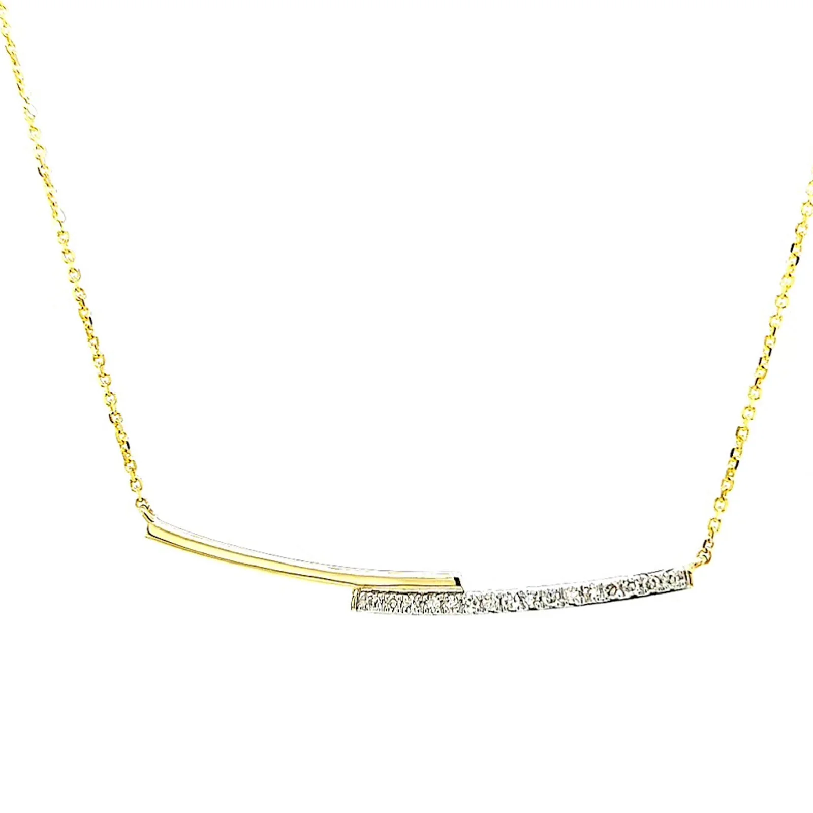 9ct Yellow Gold Round Brilliant Cut with 0.08 CARAT tw of Diamond Necklace - Image 4