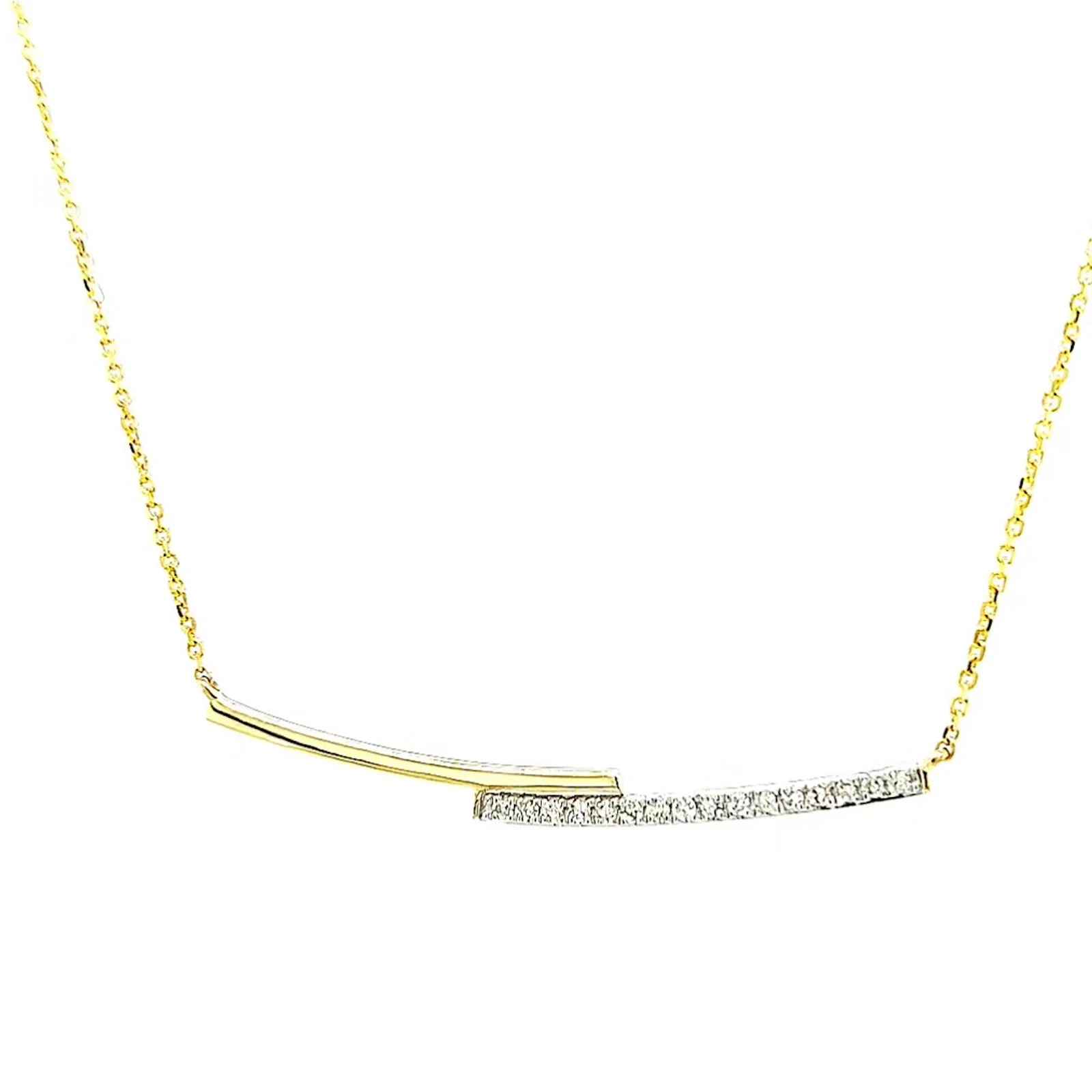 9ct Yellow Gold Round Brilliant Cut with 0.08 CARAT tw of Diamond Necklace - Image 5