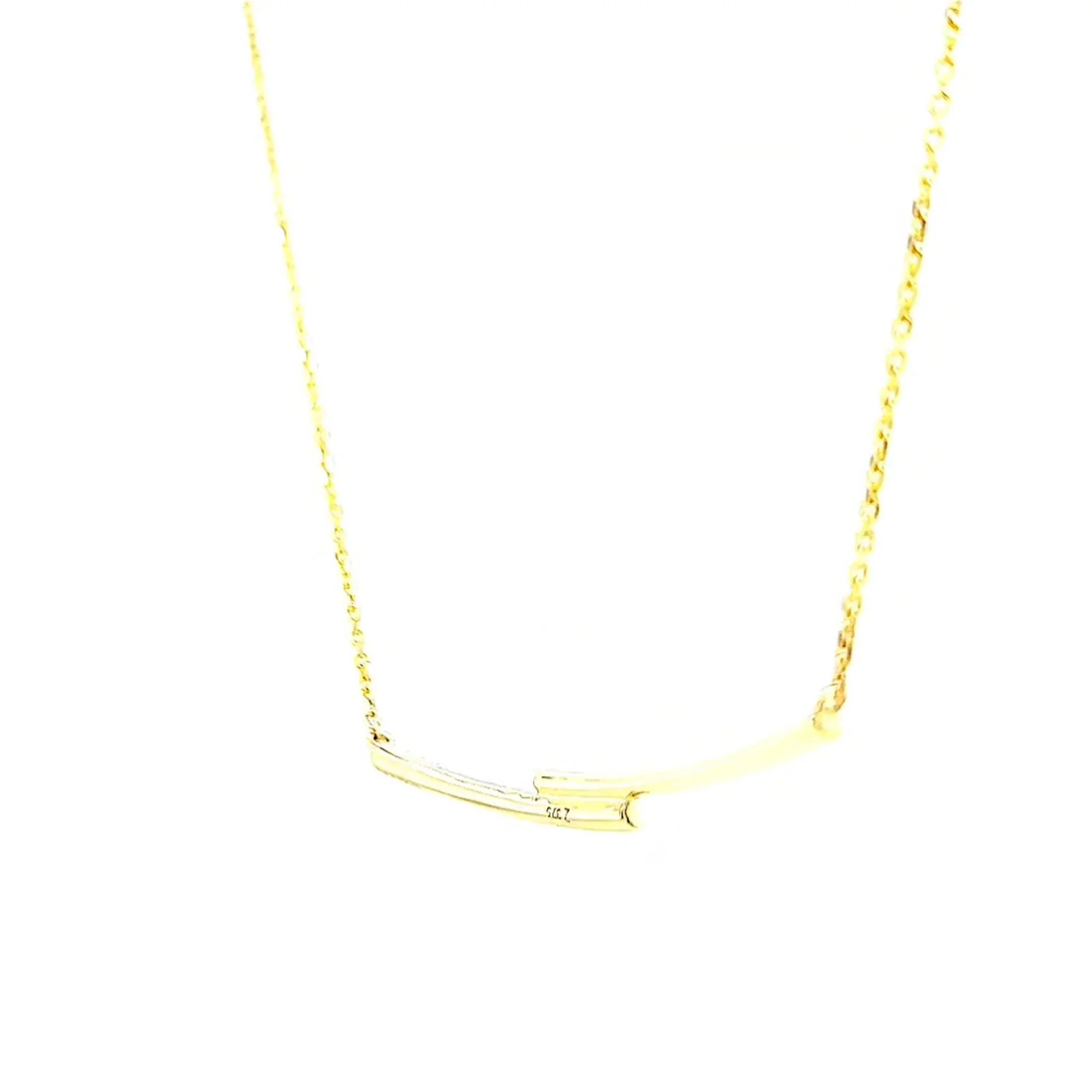 9ct Yellow Gold Round Brilliant Cut with 0.08 CARAT tw of Diamond Necklace - Image 50