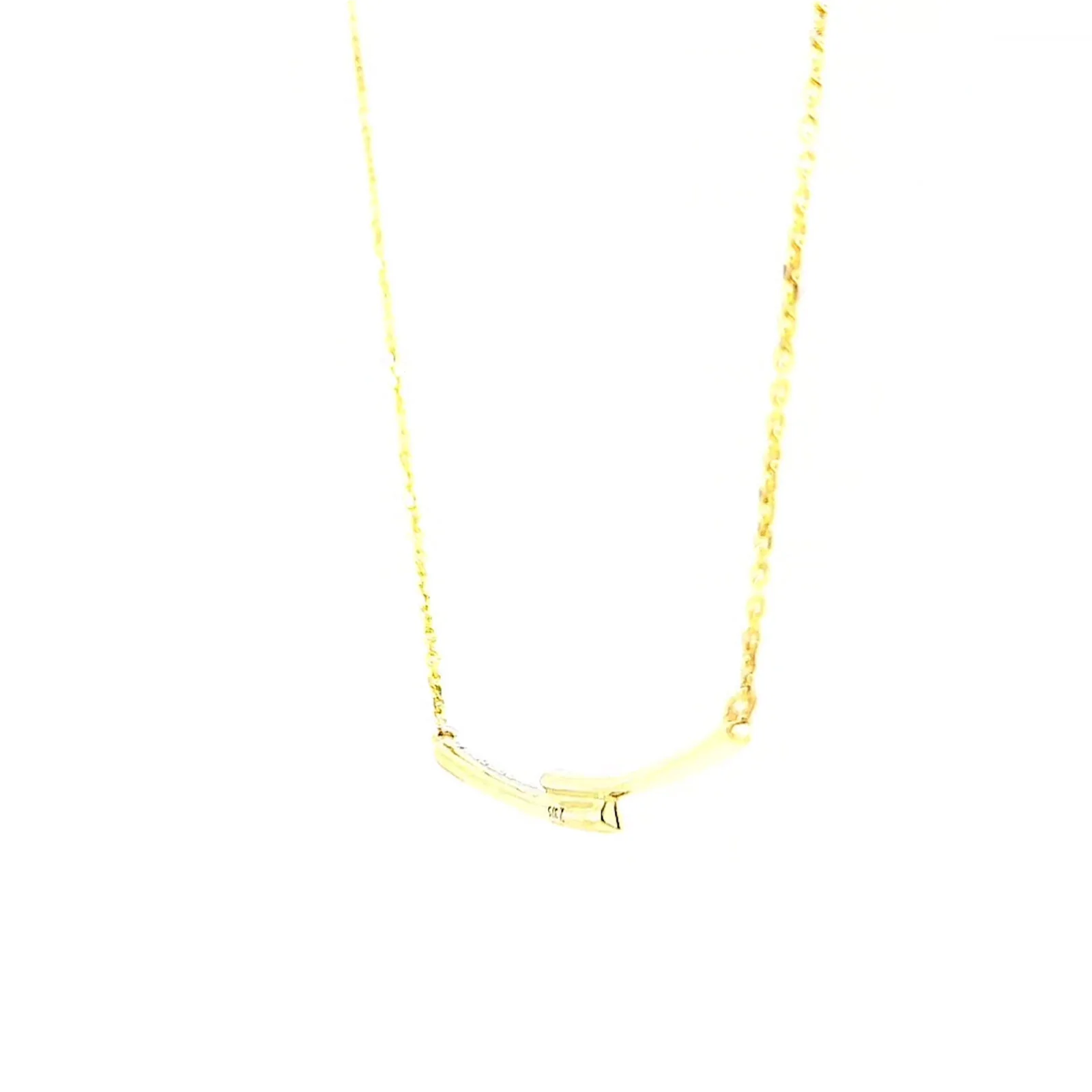 9ct Yellow Gold Round Brilliant Cut with 0.08 CARAT tw of Diamond Necklace - Image 53