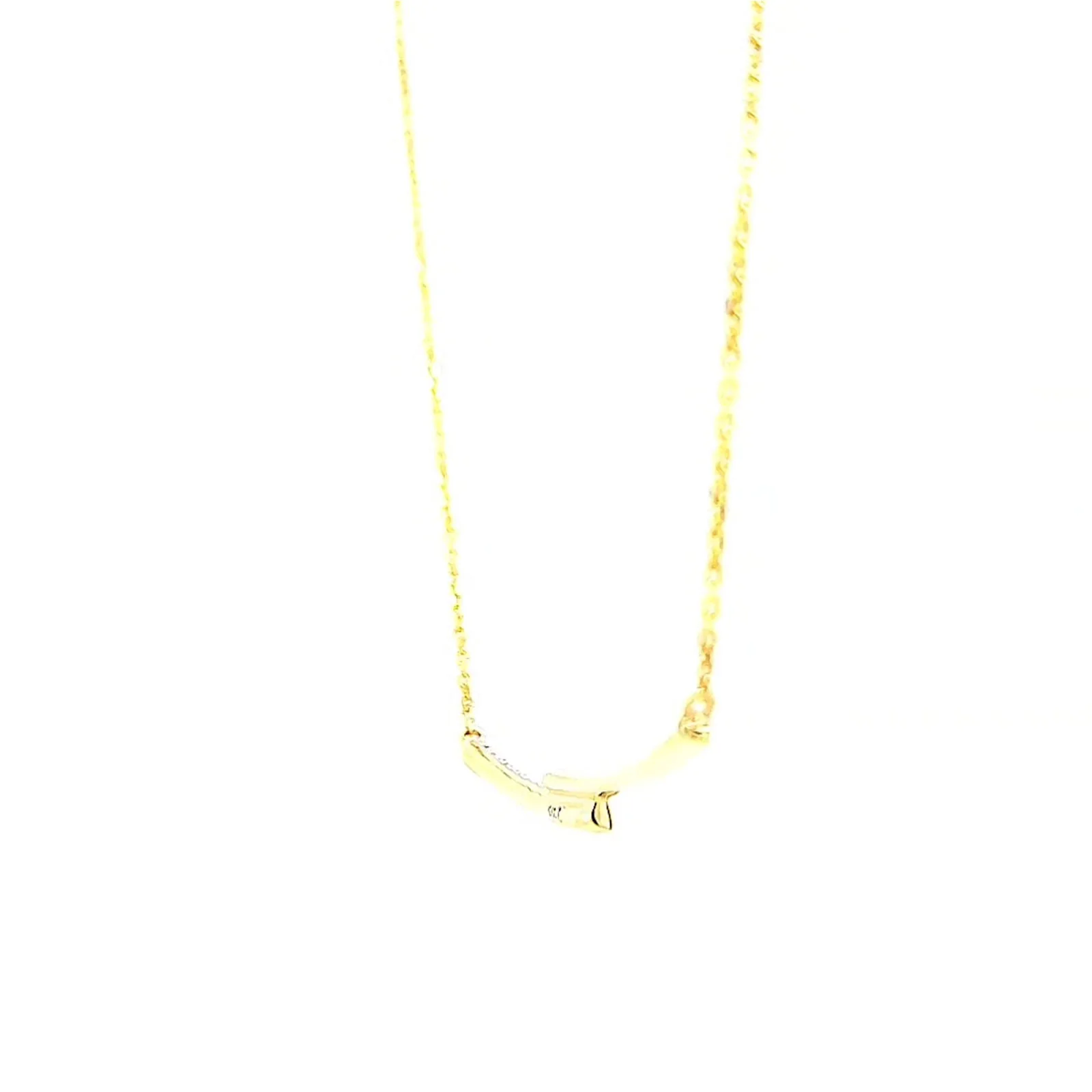 9ct Yellow Gold Round Brilliant Cut with 0.08 CARAT tw of Diamond Necklace - Image 54
