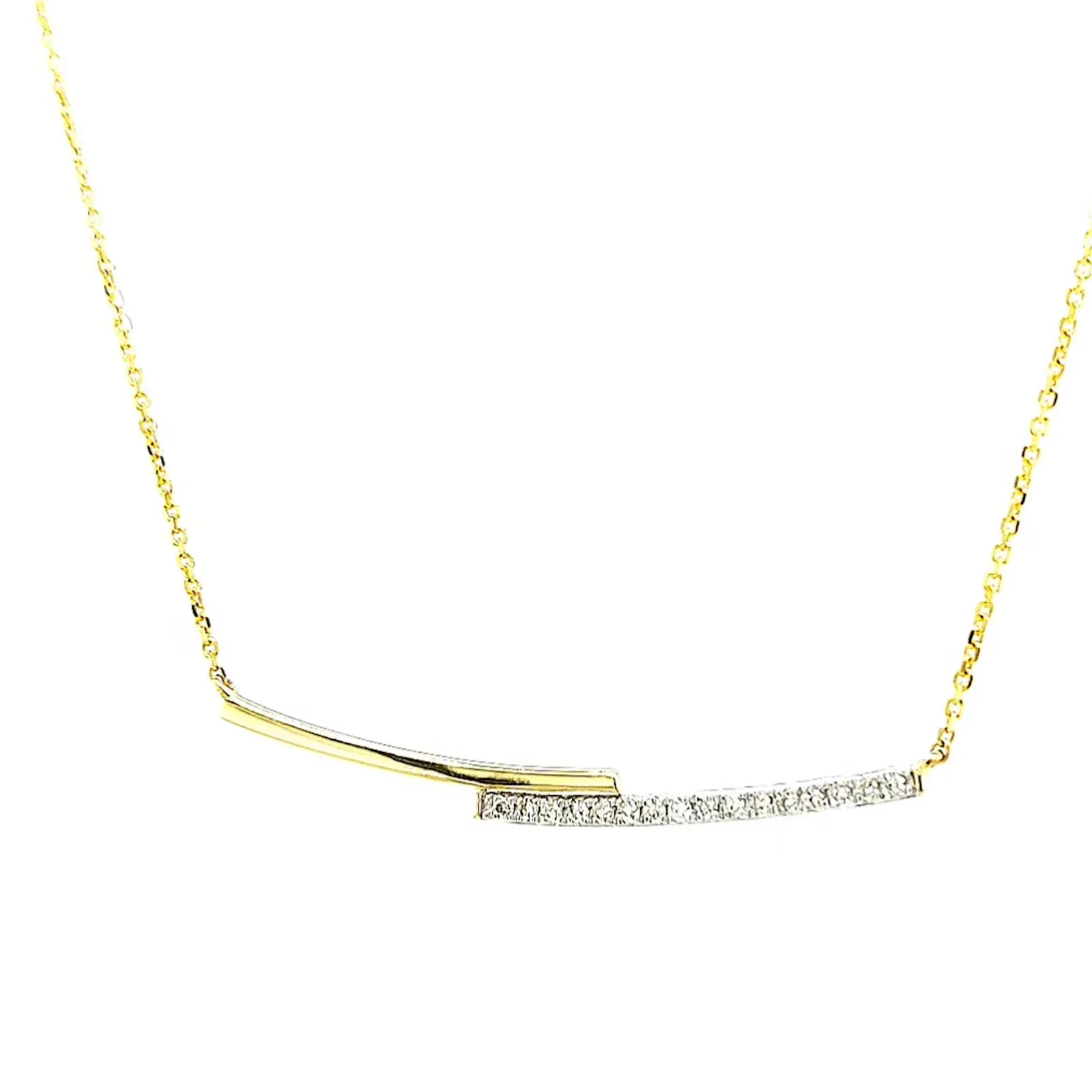 9ct Yellow Gold Round Brilliant Cut with 0.08 CARAT tw of Diamond Necklace - Image 6