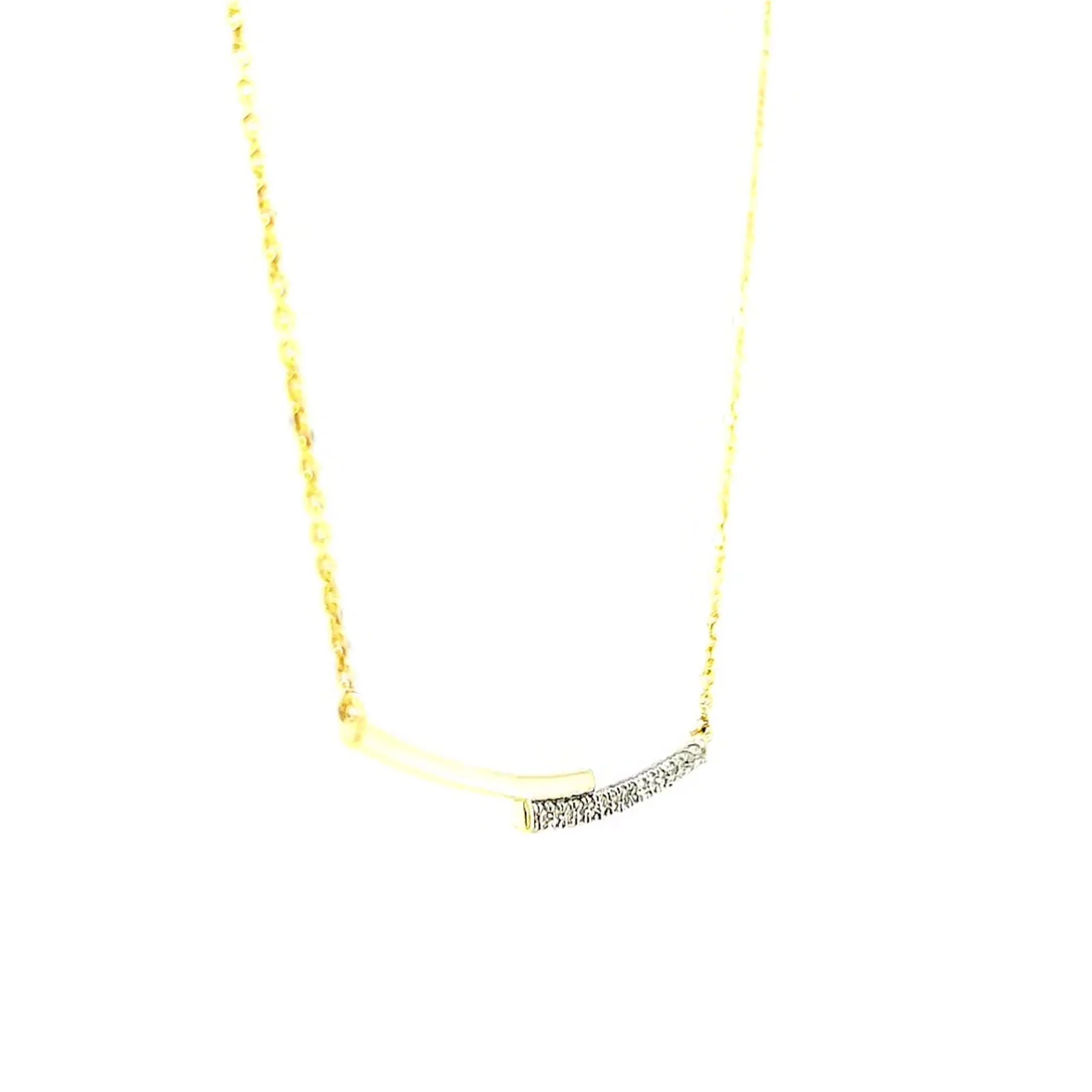 9ct Yellow Gold Round Brilliant Cut with 0.08 CARAT tw of Diamond Necklace - Image 63
