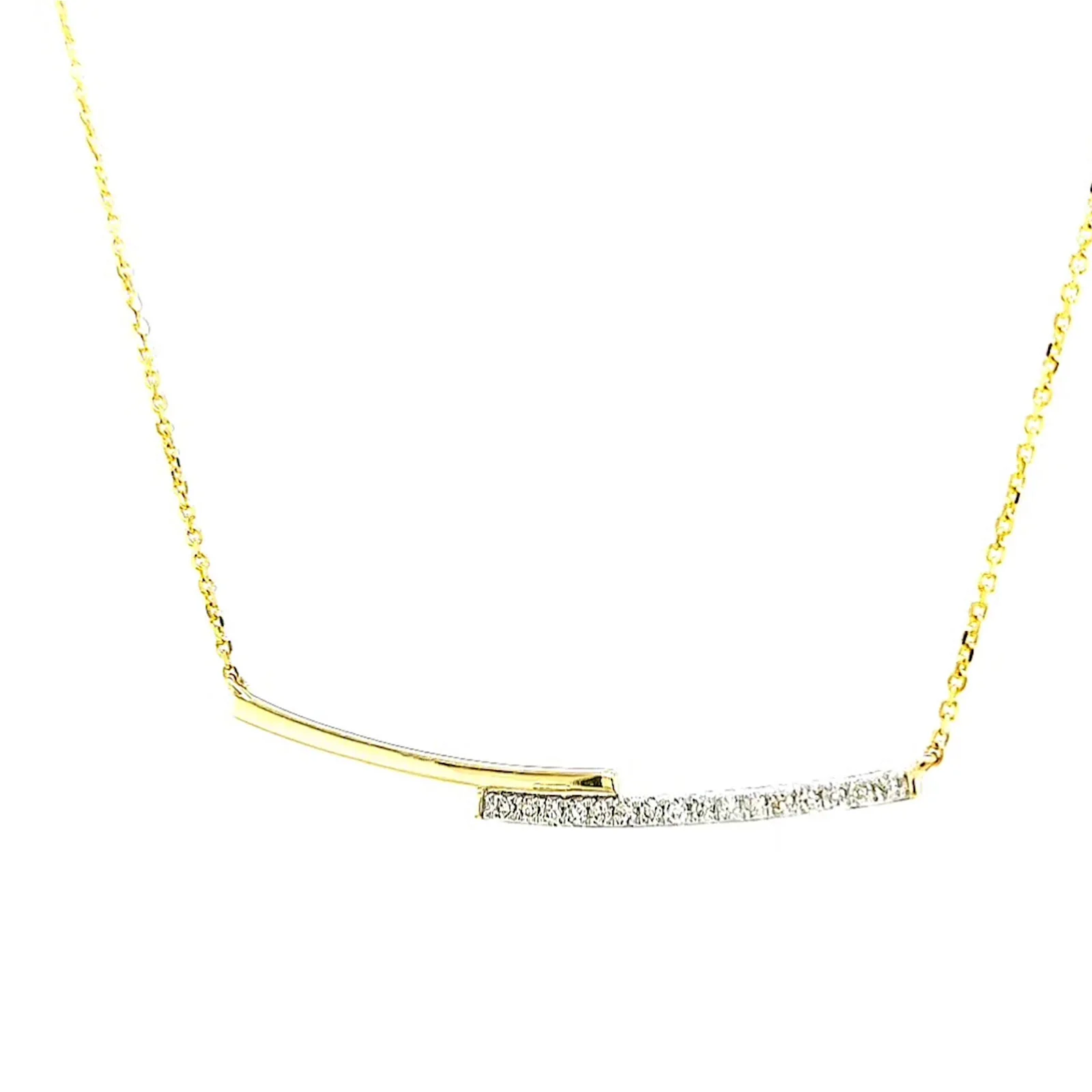 9ct Yellow Gold Round Brilliant Cut with 0.08 CARAT tw of Diamond Necklace - Image 7