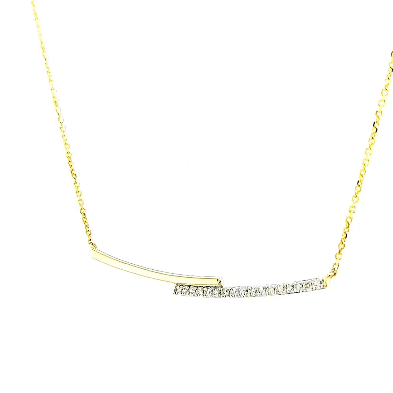 9ct Yellow Gold Round Brilliant Cut with 0.08 CARAT tw of Diamond Necklace - Image 8