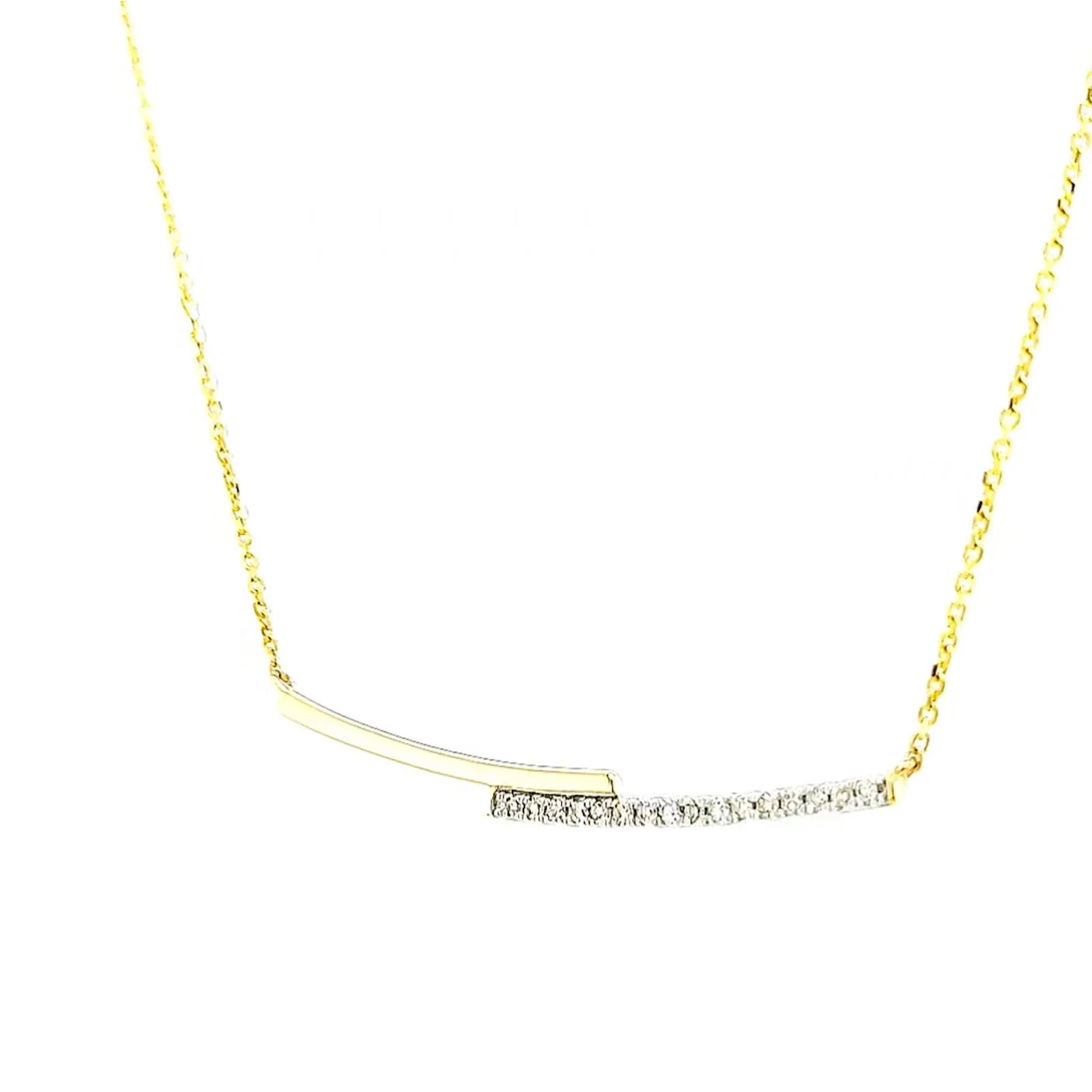 9ct Yellow Gold Round Brilliant Cut with 0.08 CARAT tw of Diamond Necklace - Image 9