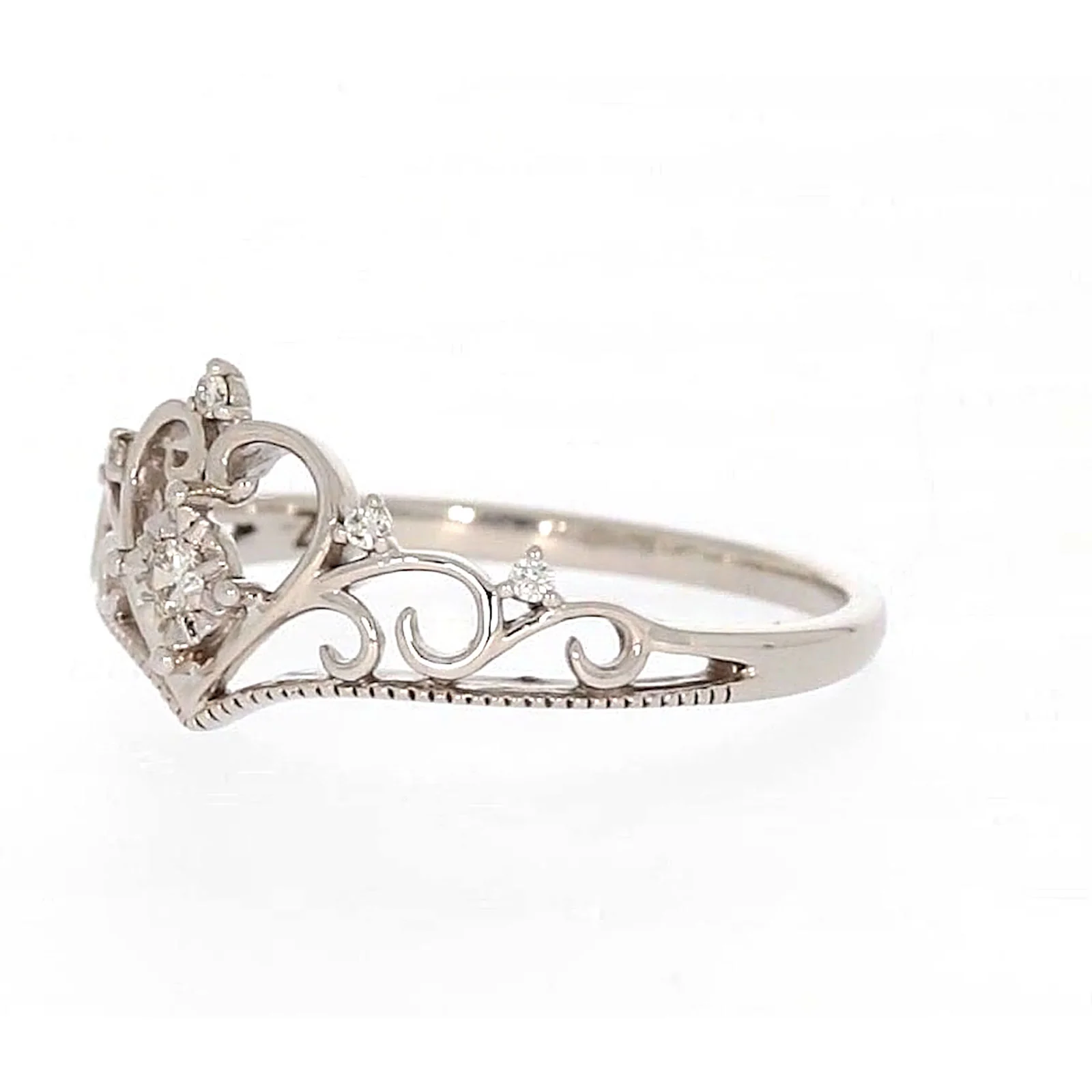 Sterling Silver 0.09 CARAT tw of Diamonds Tiara Ring - Image 11