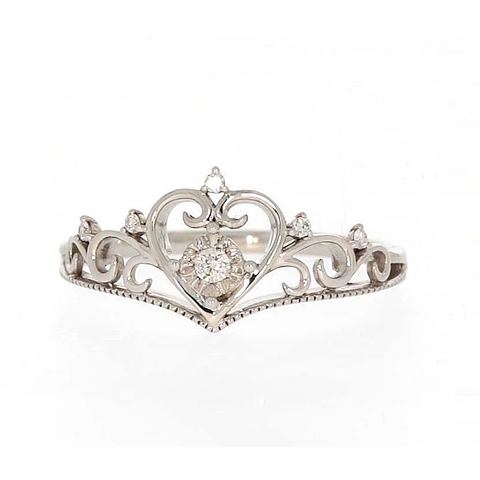 Sterling Silver 0.09 CARAT tw of Diamonds Tiara Ring - Image 2