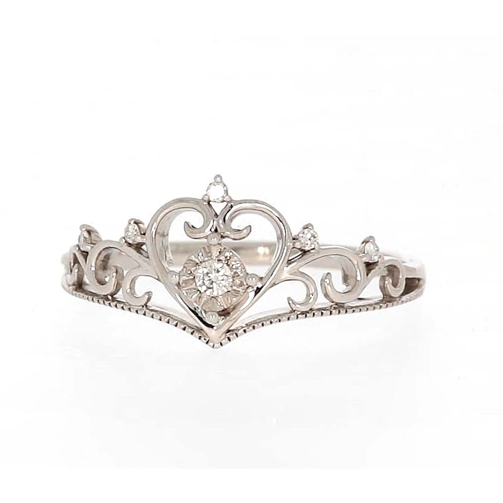 Sterling Silver 0.09 CARAT tw of Diamonds Tiara Ring - Image 3