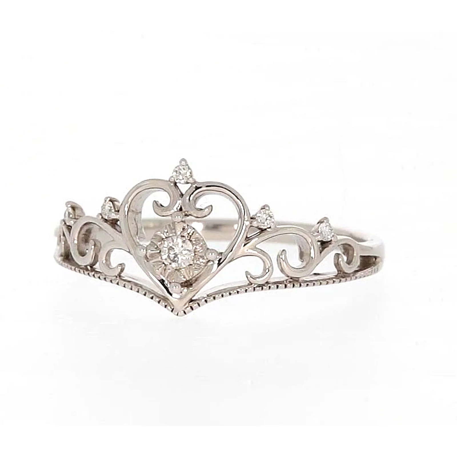 Sterling Silver 0.09 CARAT tw of Diamonds Tiara Ring - Image 4