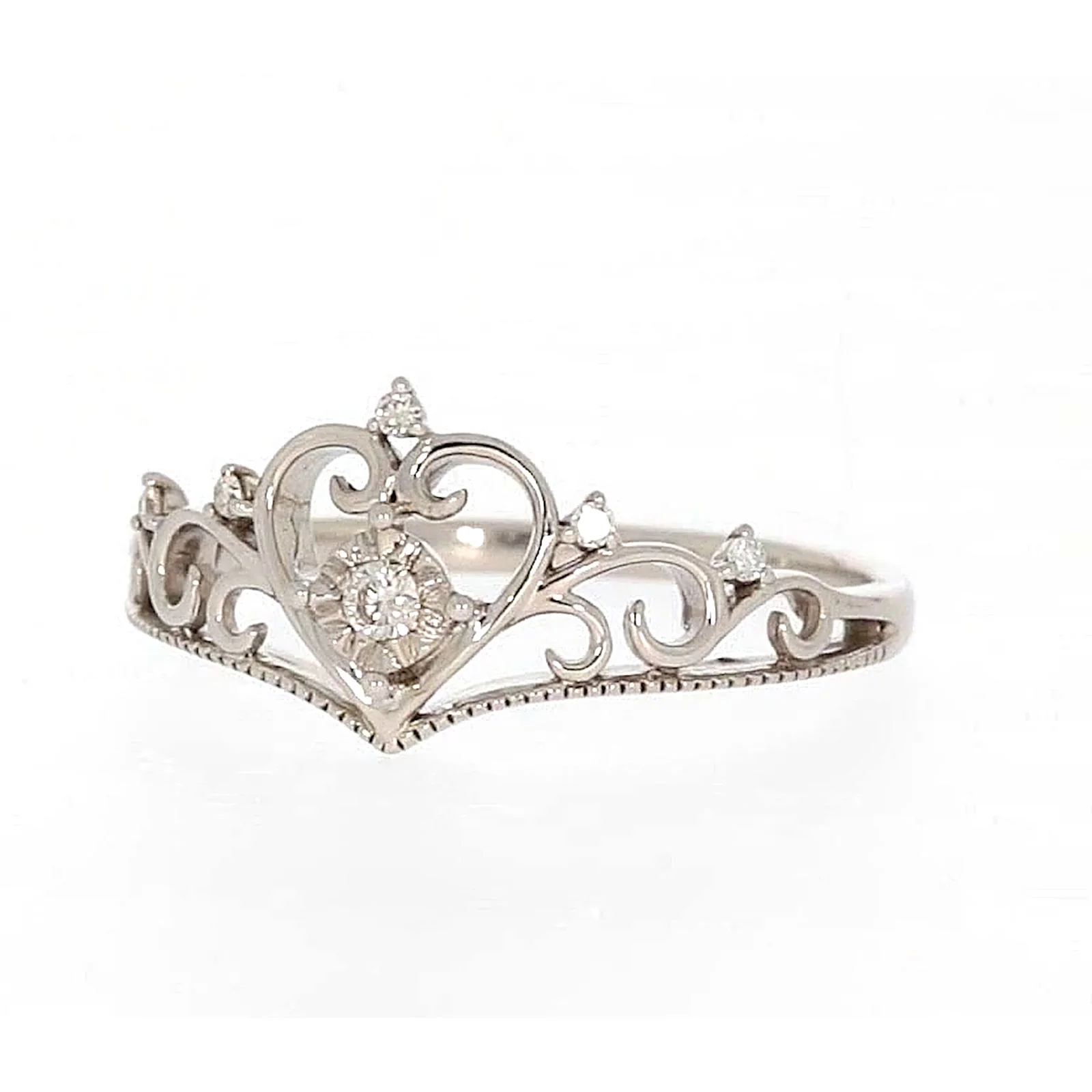 Sterling Silver 0.09 CARAT tw of Diamonds Tiara Ring - Image 5
