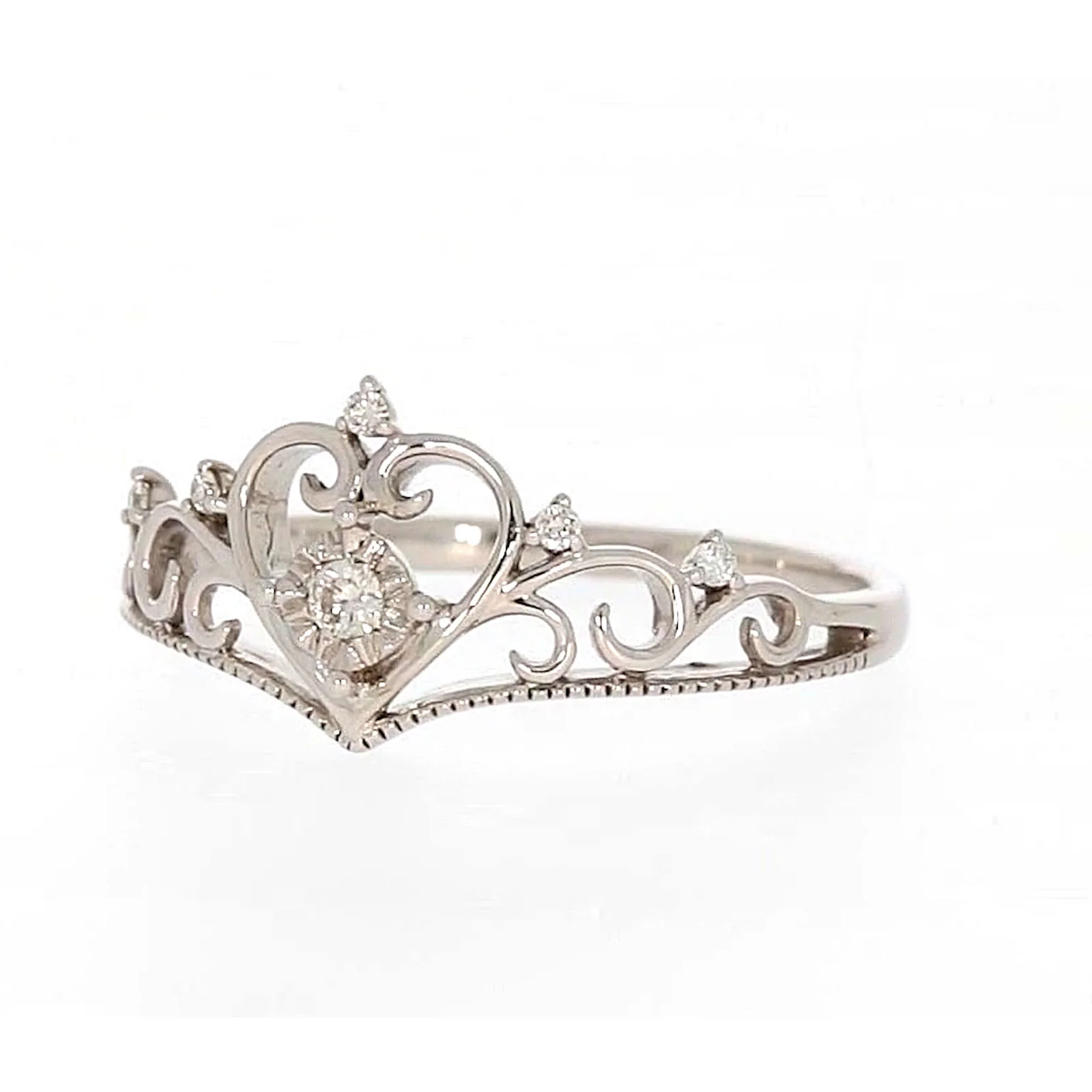 Sterling Silver 0.09 CARAT tw of Diamonds Tiara Ring - Image 6