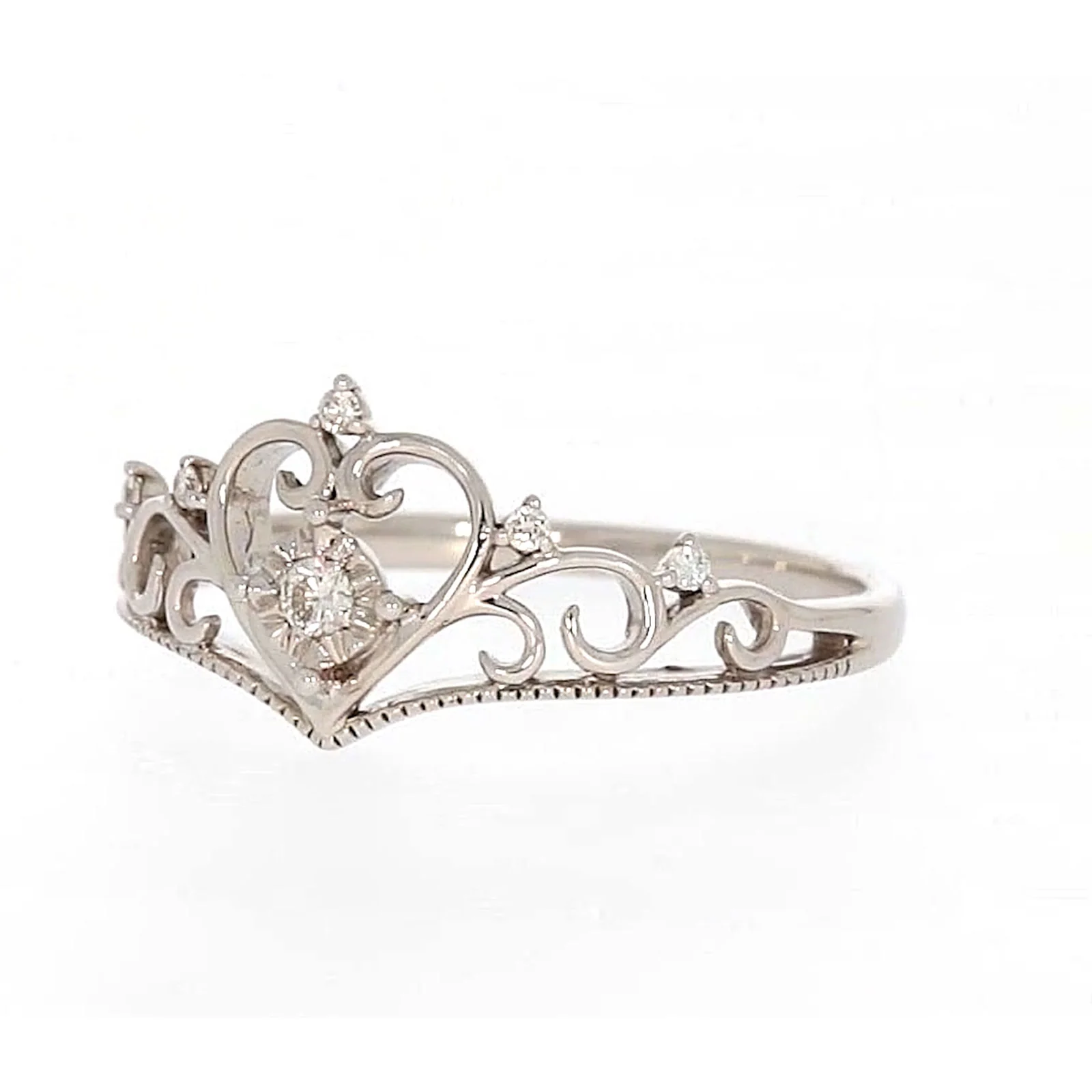 Sterling Silver 0.09 CARAT tw of Diamonds Tiara Ring - Image 7