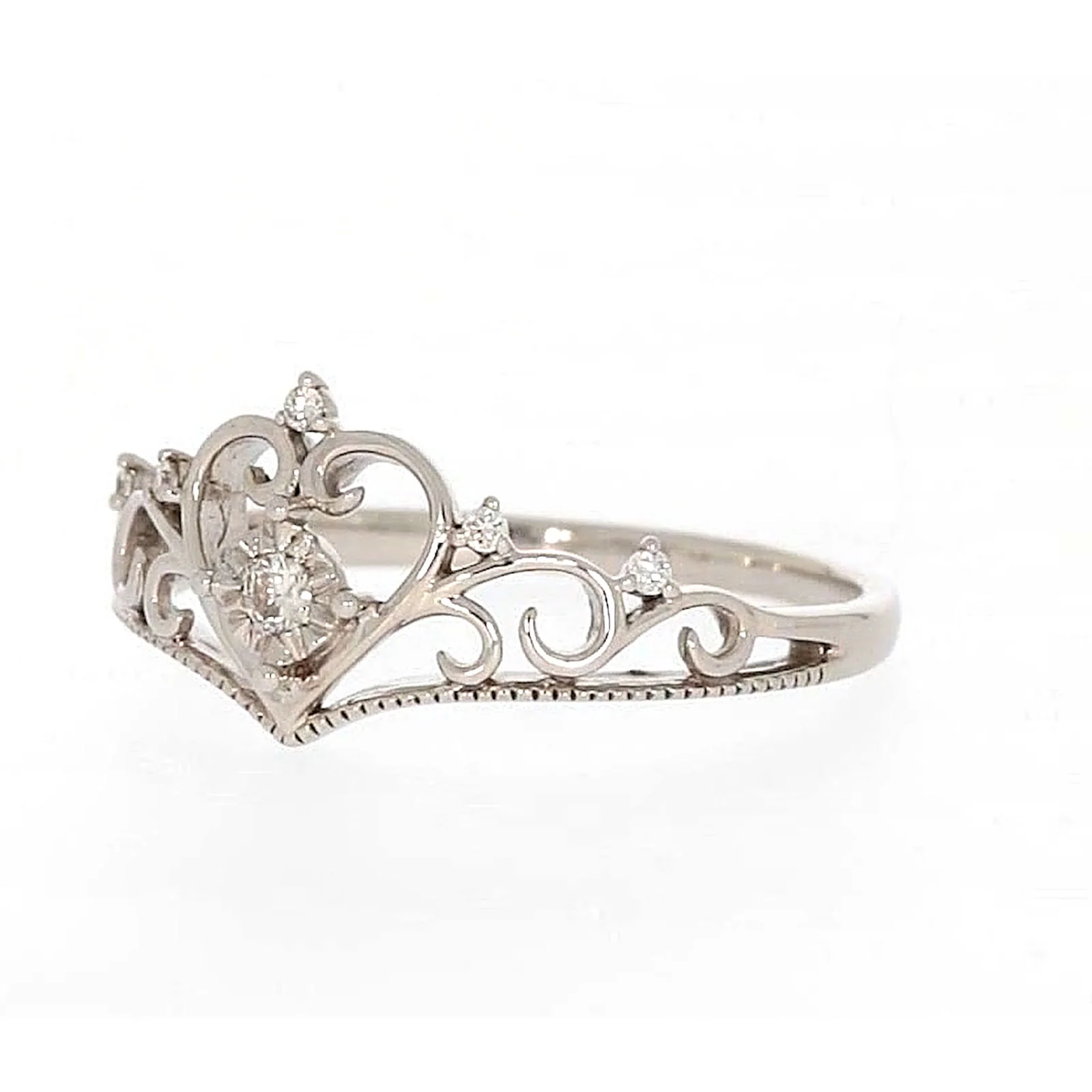 Sterling Silver 0.09 CARAT tw of Diamonds Tiara Ring - Image 8