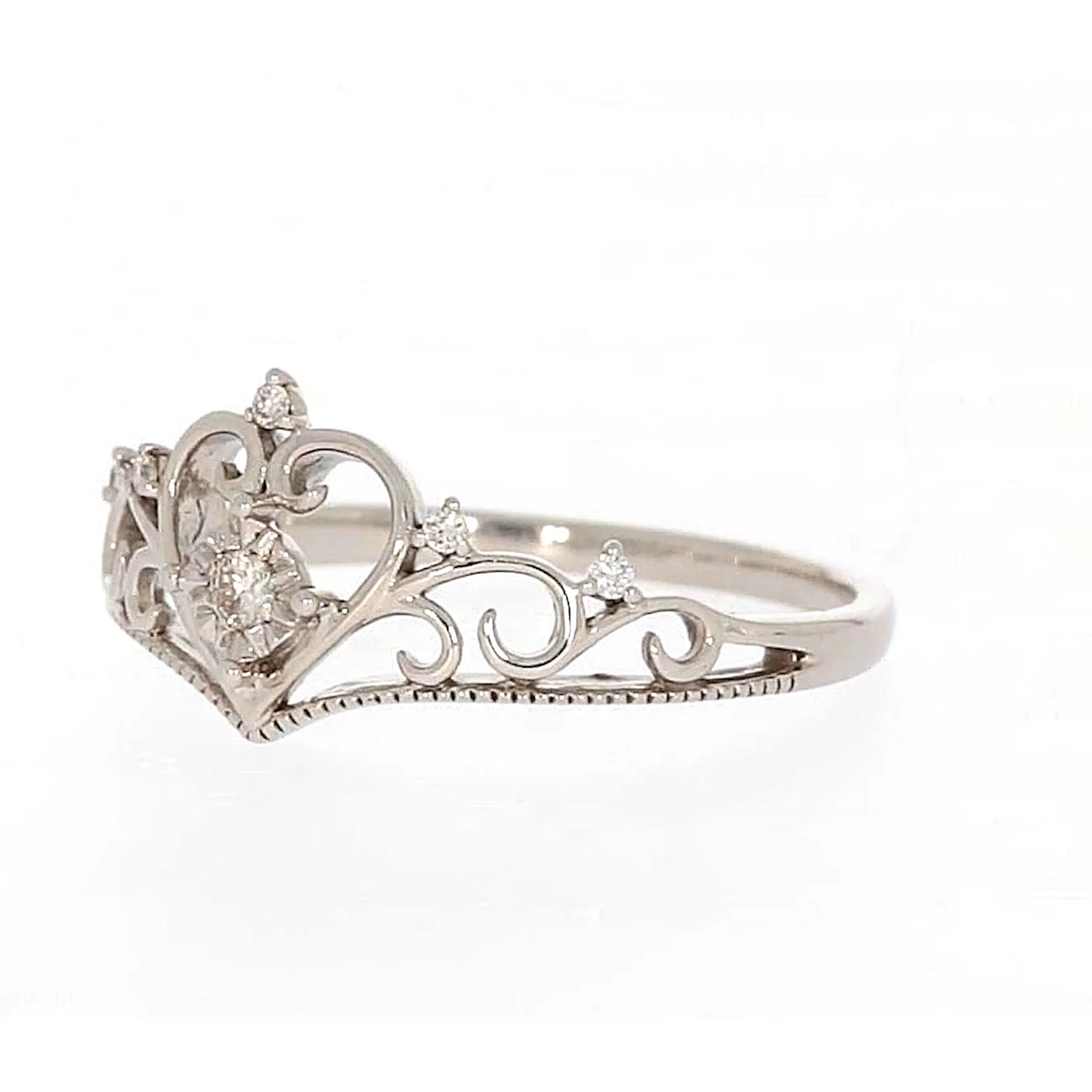 Sterling Silver 0.09 CARAT tw of Diamonds Tiara Ring - Image 9