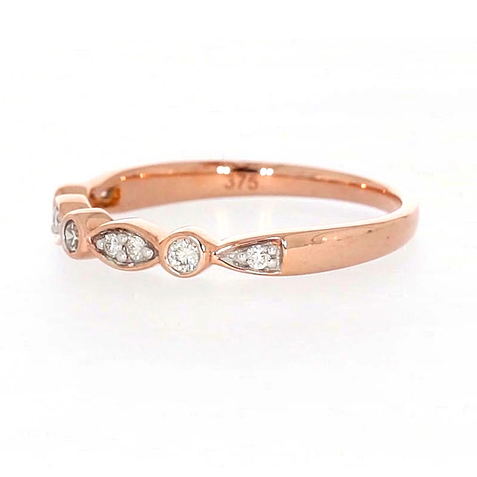 9ct Rose Gold Round Brilliant Cut with 0.15 Carat tw of Diamonds Ring - Image 13