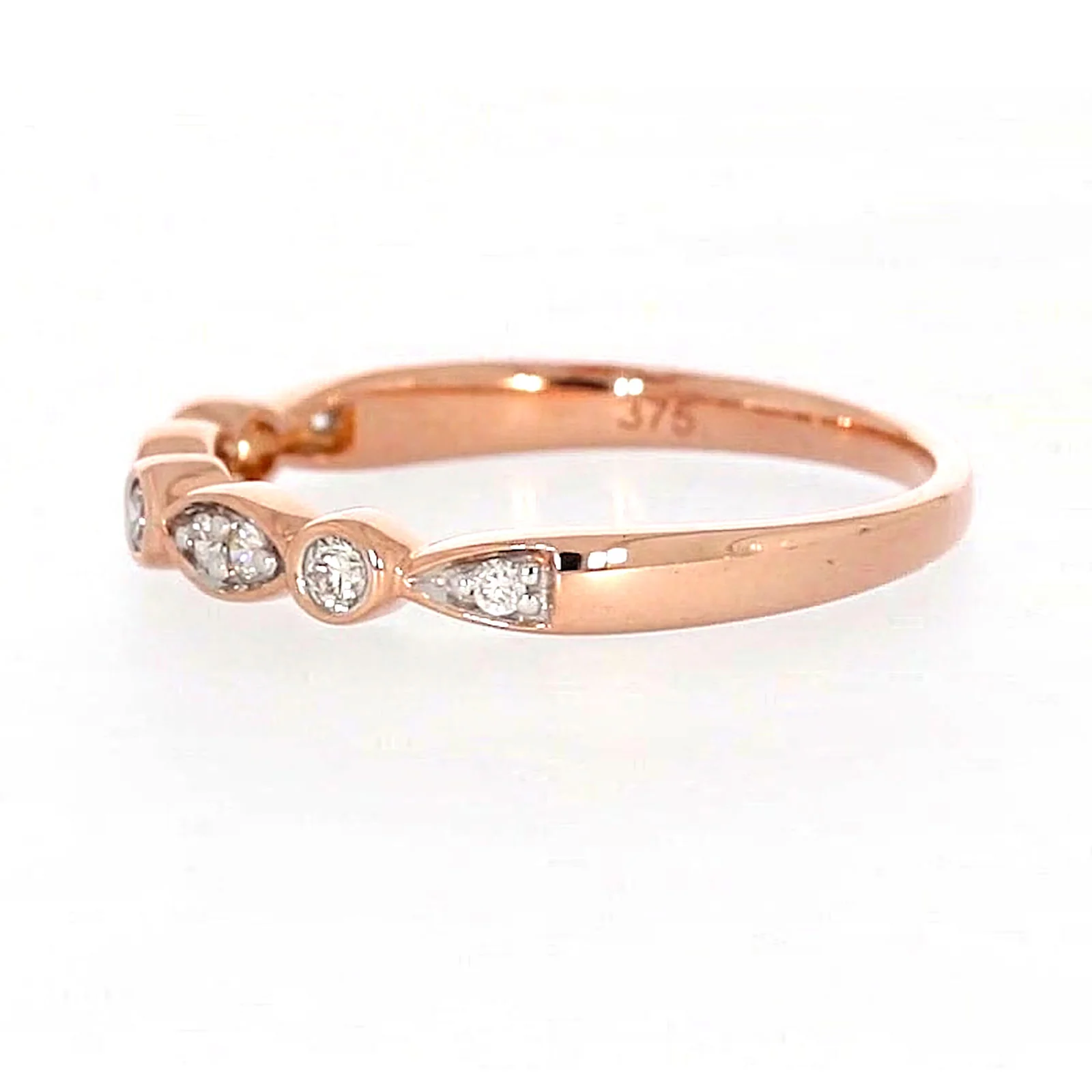 9ct Rose Gold Round Brilliant Cut with 0.15 Carat tw of Diamonds Ring - Image 16