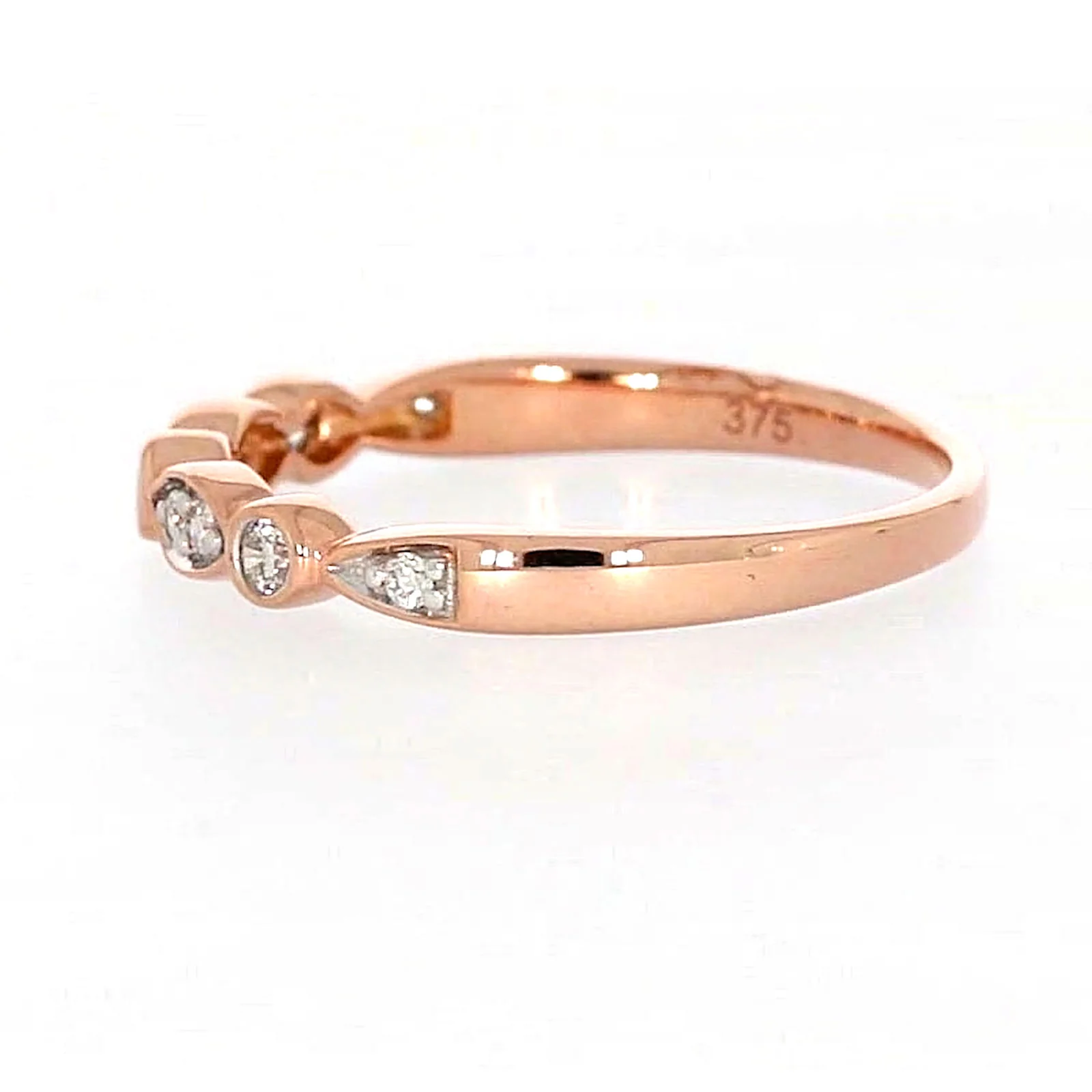 9ct Rose Gold Round Brilliant Cut with 0.15 Carat tw of Diamonds Ring - Image 19