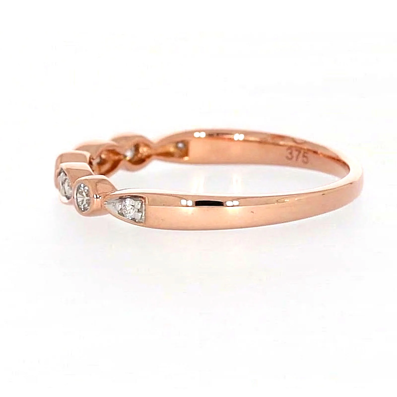 9ct Rose Gold Round Brilliant Cut with 0.15 Carat tw of Diamonds Ring - Image 21