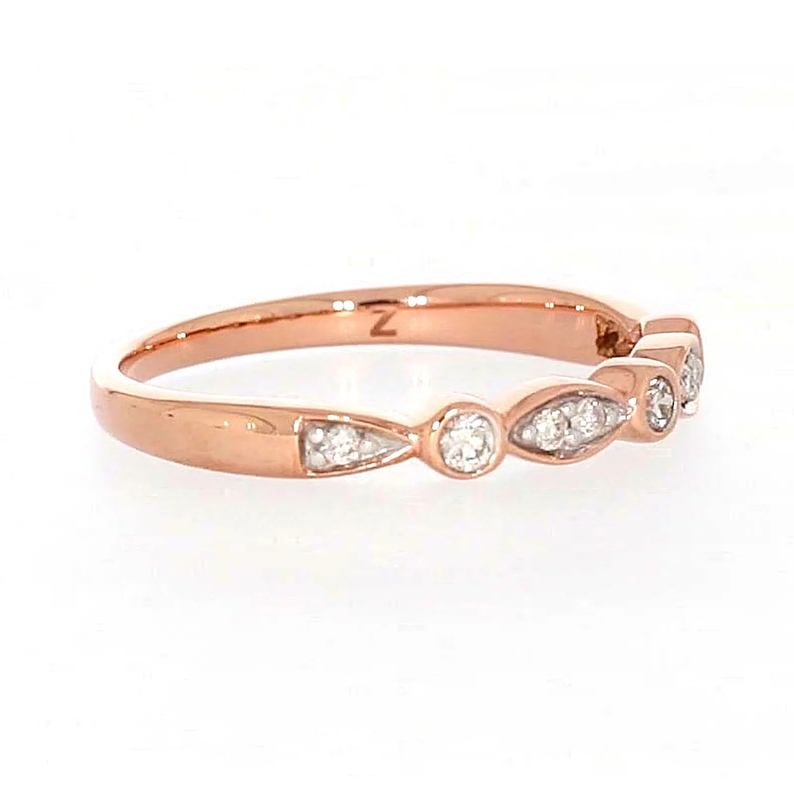 9ct Rose Gold Round Brilliant Cut with 0.15 Carat tw of Diamonds Ring - Image 62
