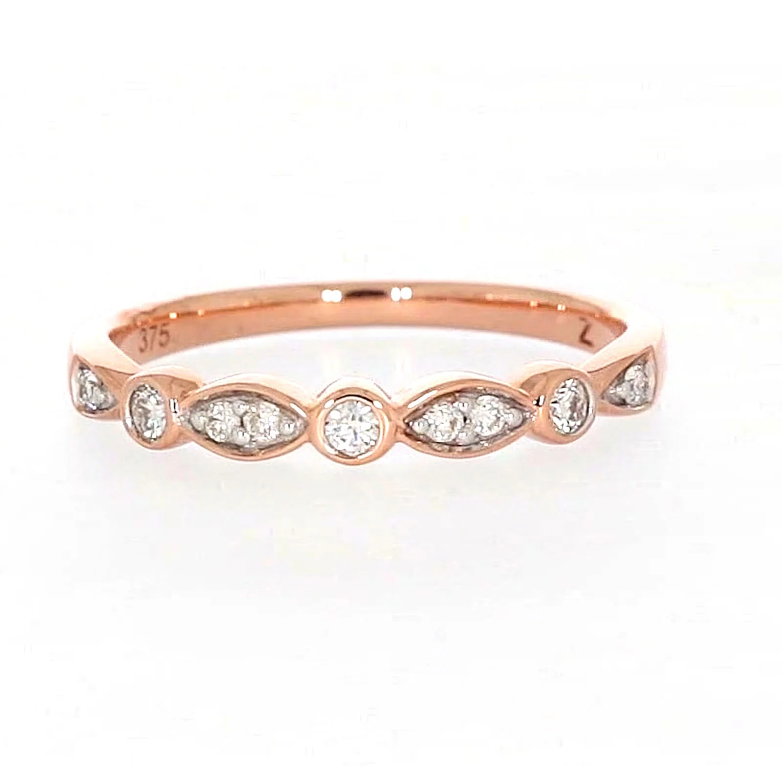 9ct Rose Gold Round Brilliant Cut with 0.15 Carat tw of Diamonds Ring - Image 74