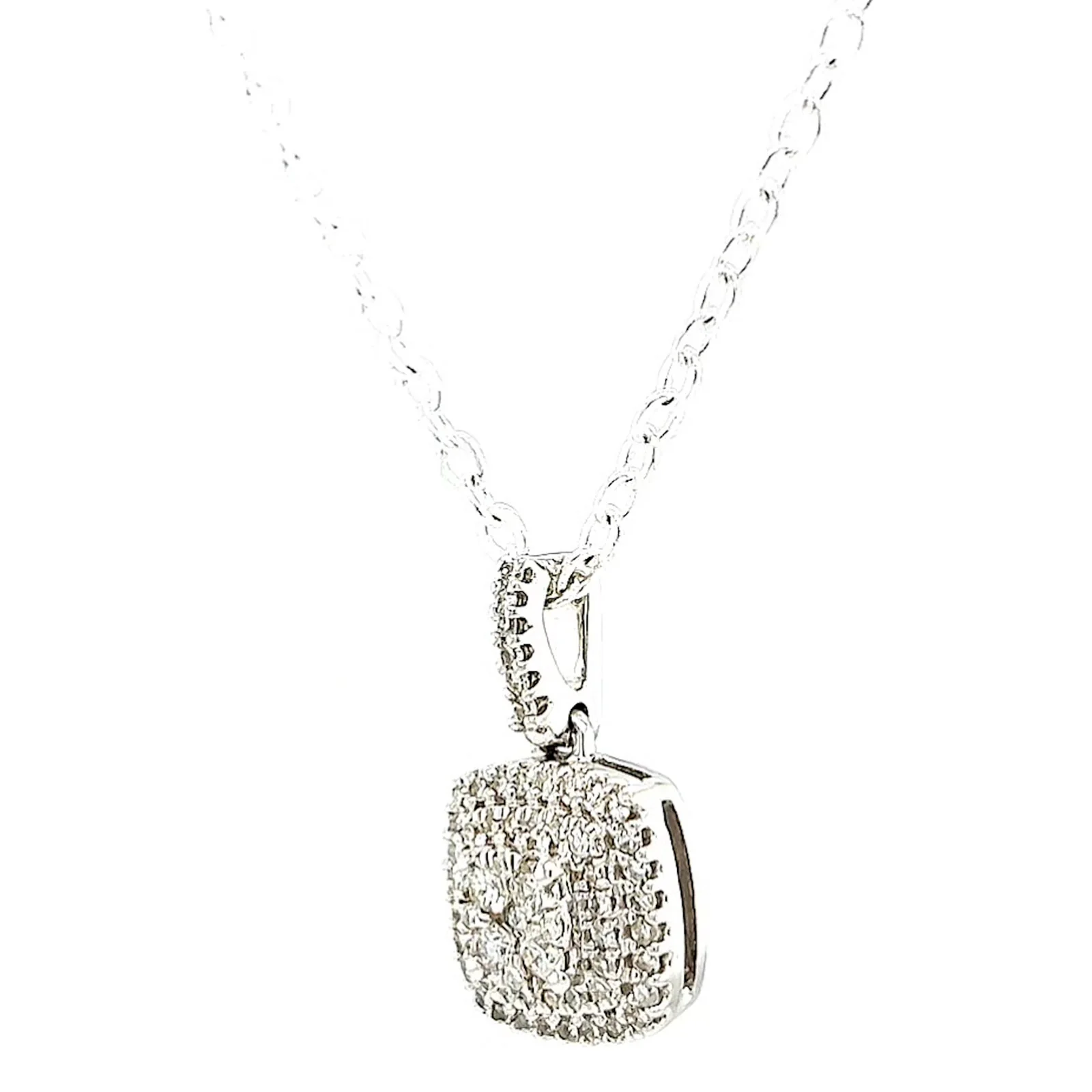 London 9ct White Gold Round Brilliant Cut with 1/4 CARAT tw of Diamond Pendant - Image 10