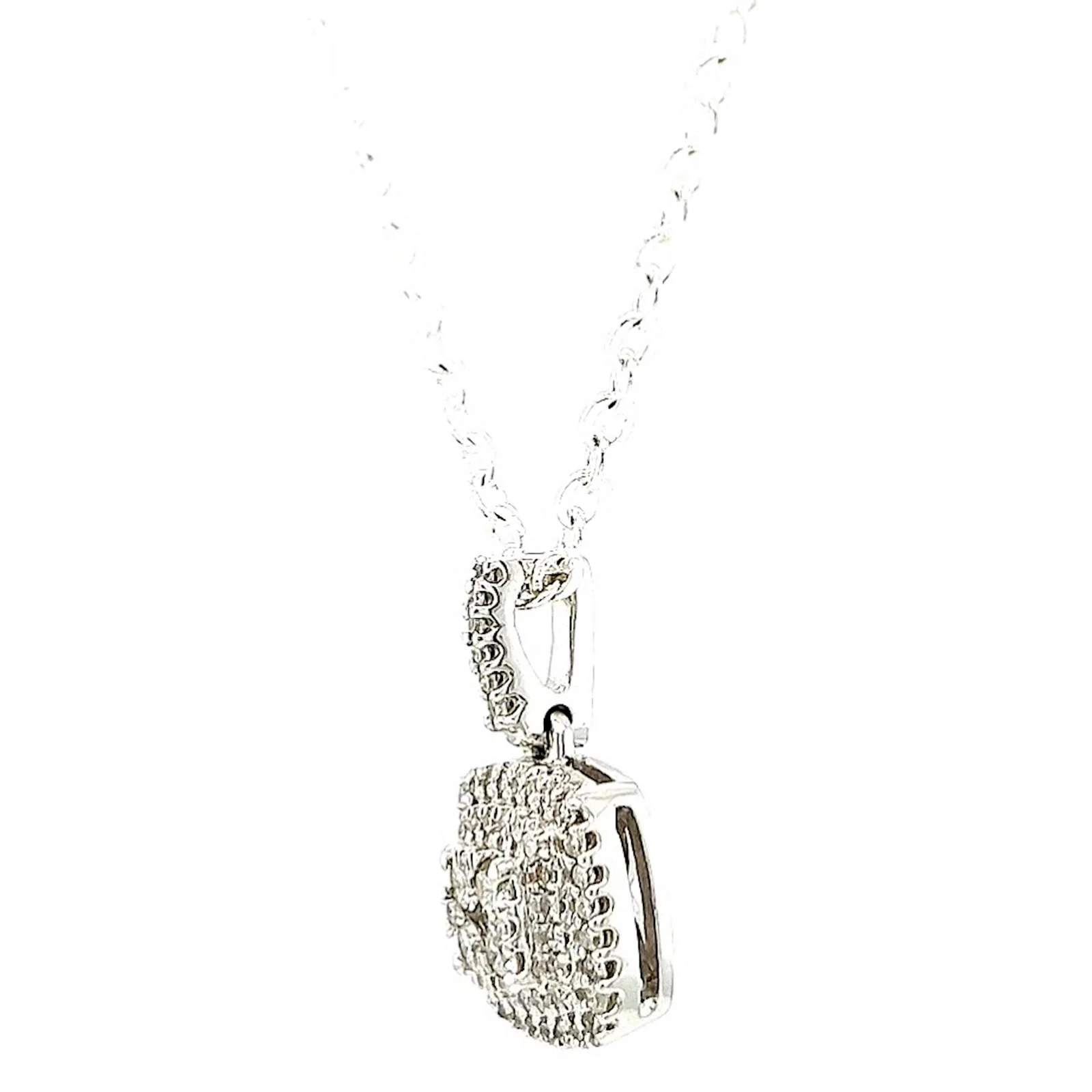 London 9ct White Gold Round Brilliant Cut with 1/4 CARAT tw of Diamond Pendant - Image 14